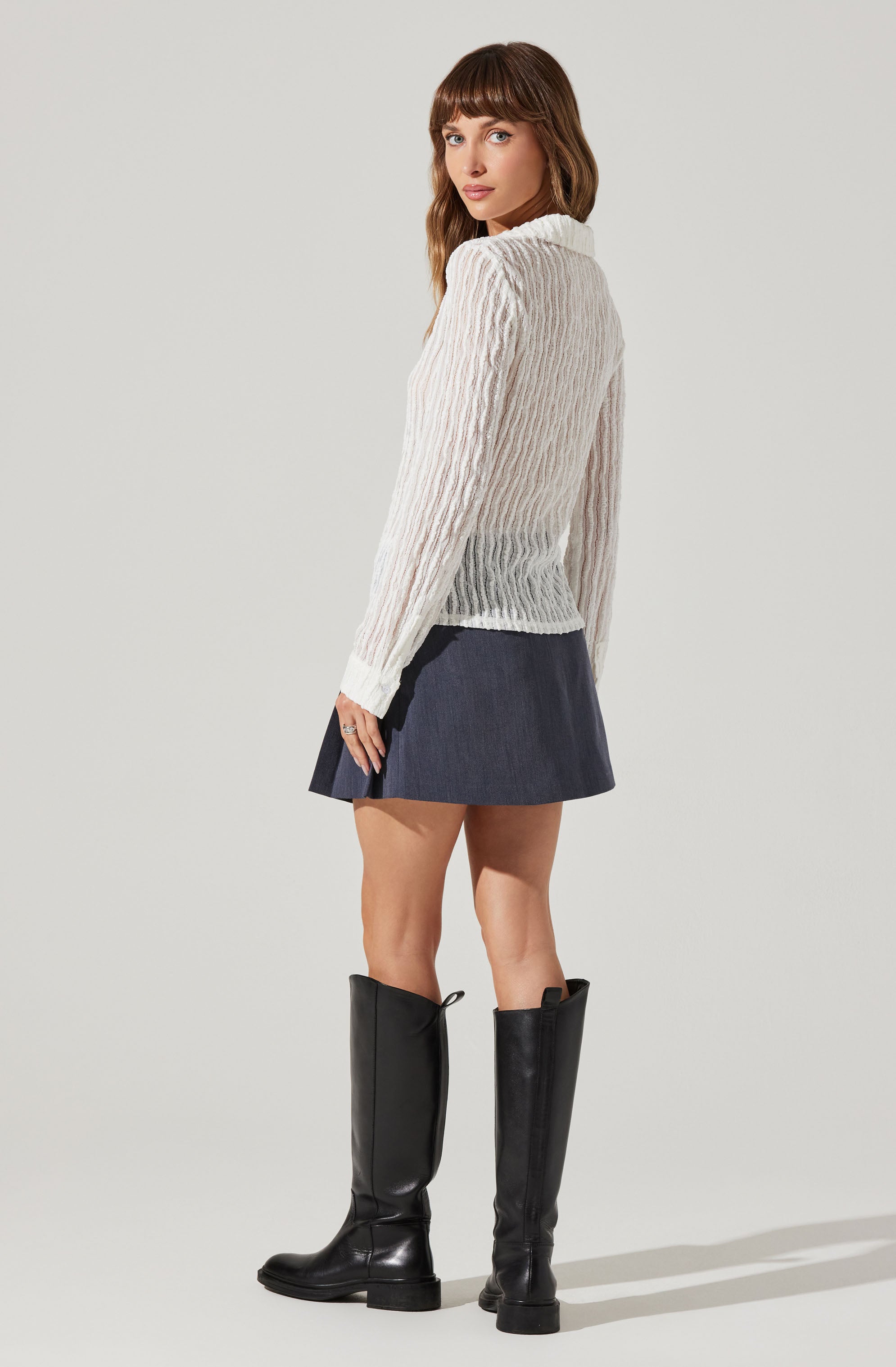 Iryna Sheer Textured Top-Aljck