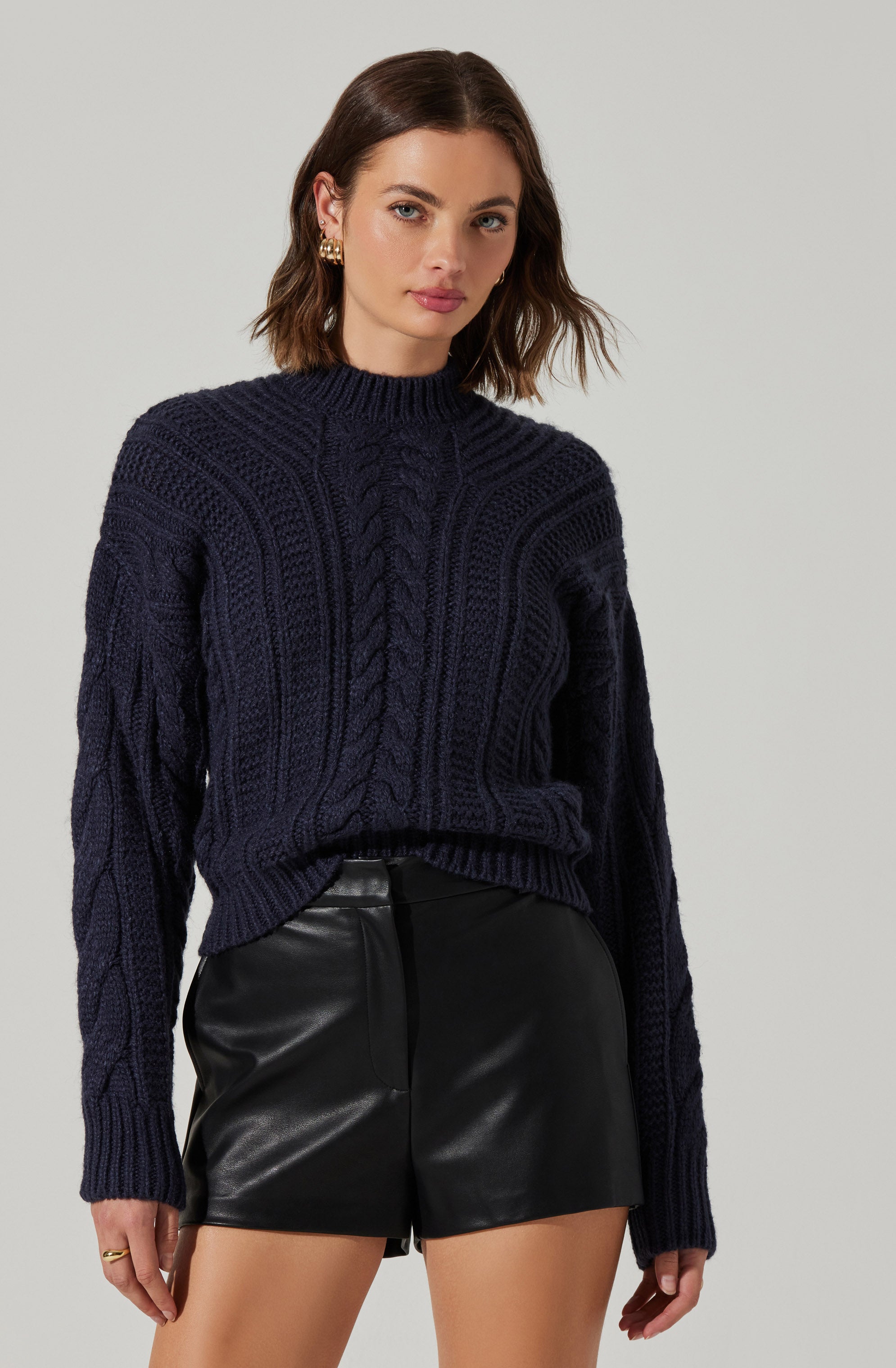 Laverne Cable Knit Tie-Back Sweater-Aljck