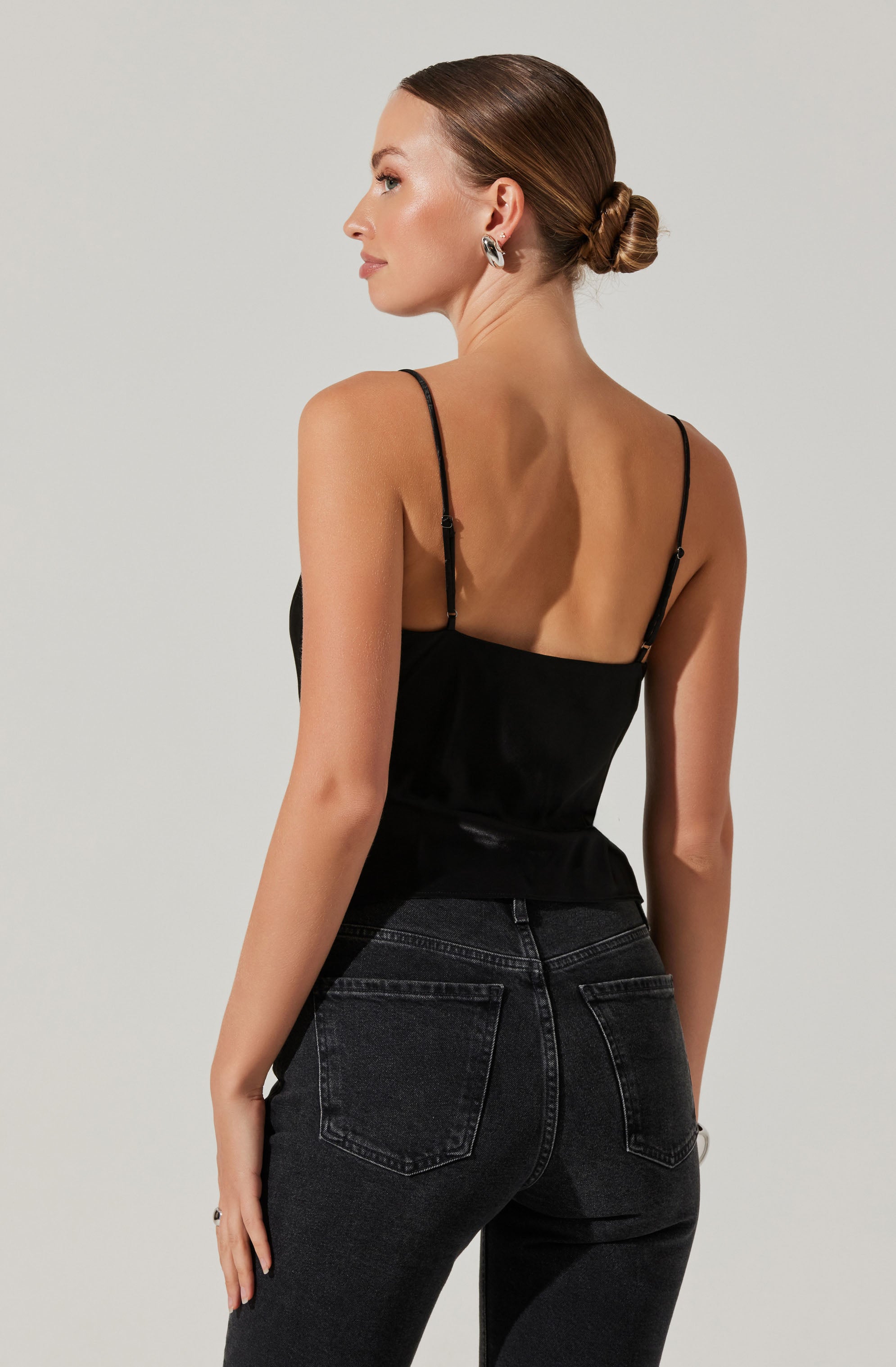 Alithea Draped Satin Top-Aljck