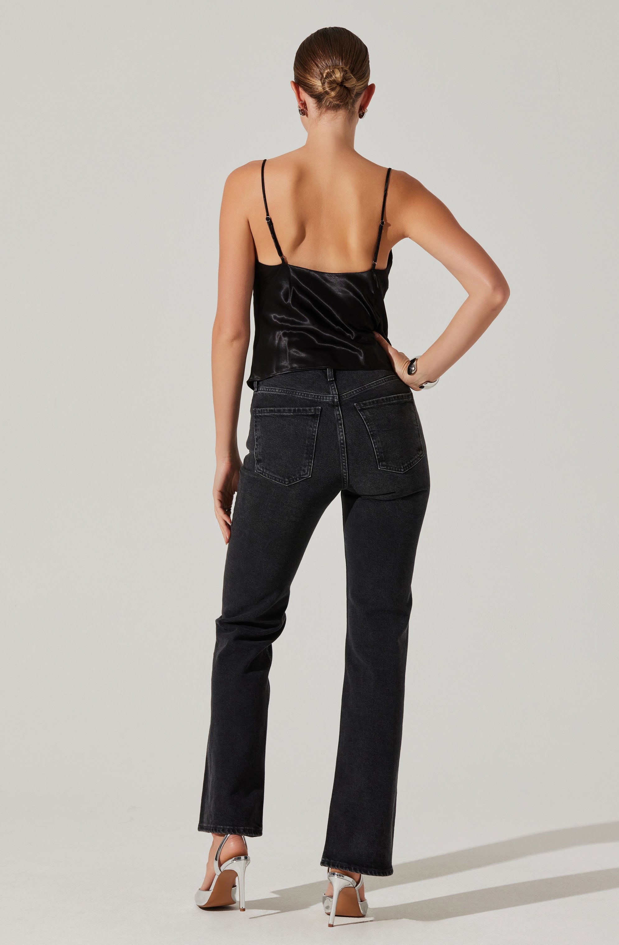 Alithea Draped Satin Top-Aljck