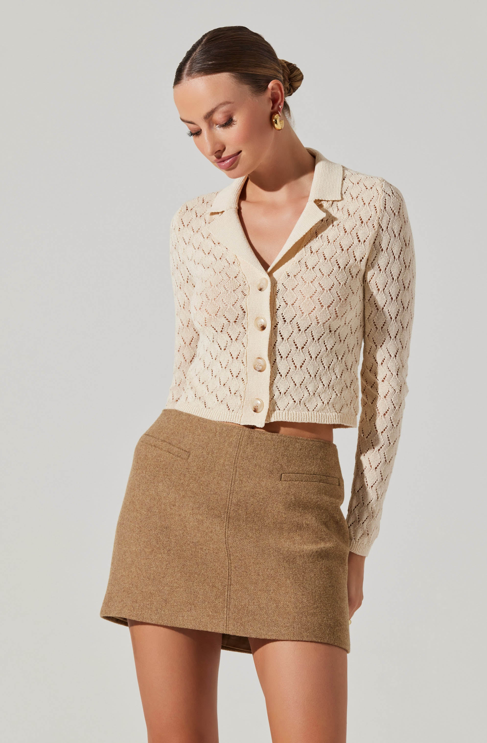 Liorre Textured Button Up Sweater-Aljck