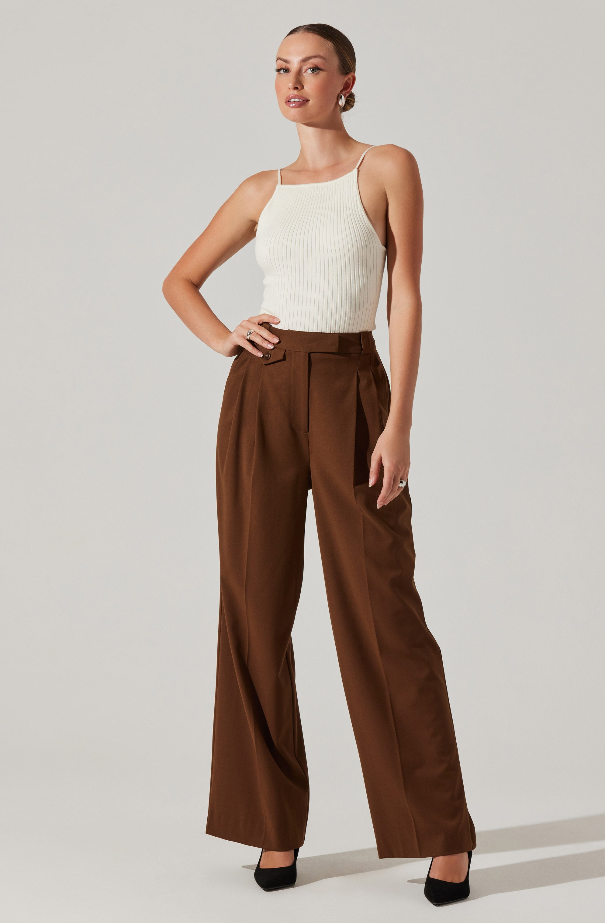 Jenini Ribbed High Neck Sweater-Aljck