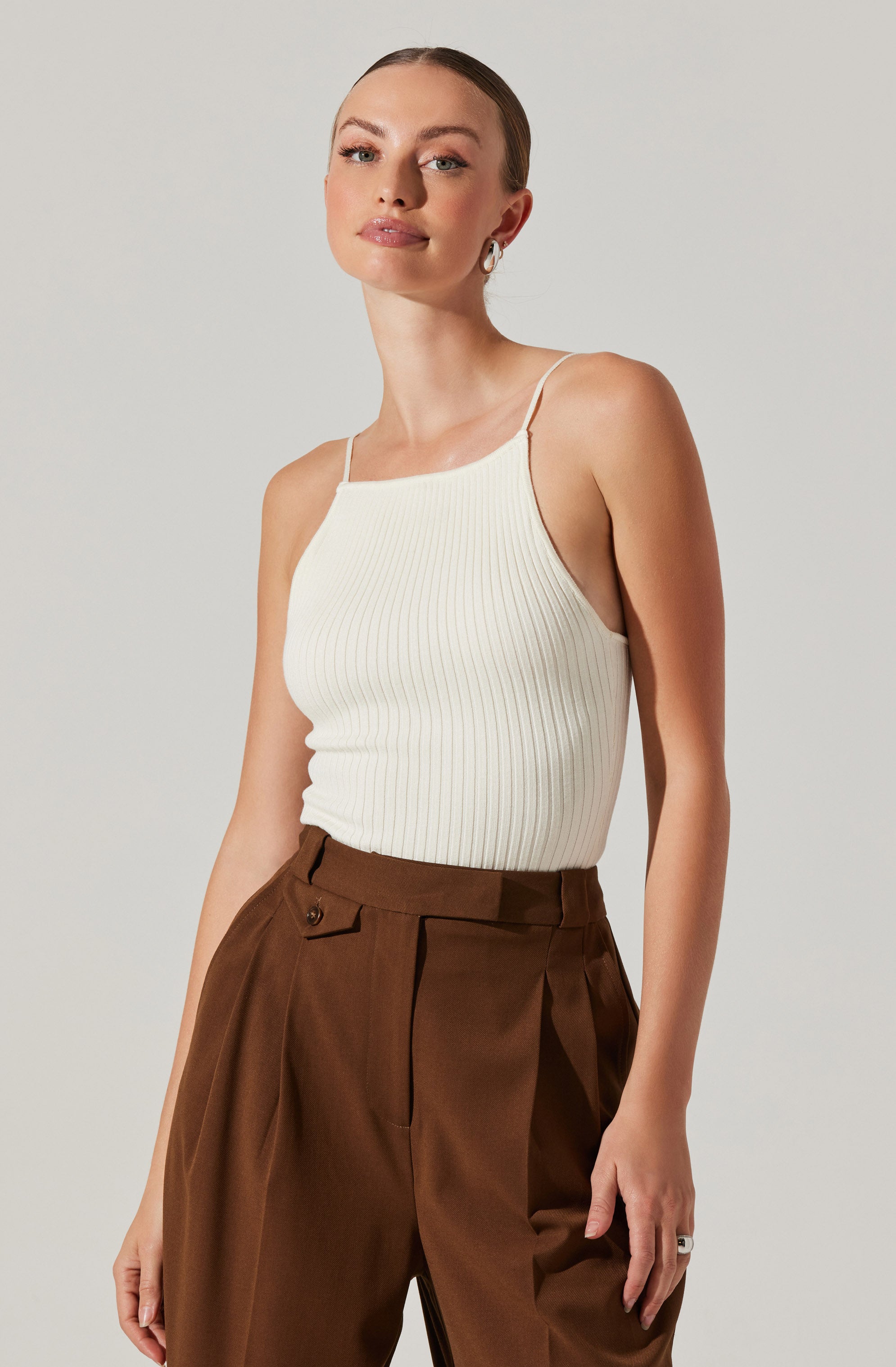 Jenini Ribbed High Neck Sweater-Aljck