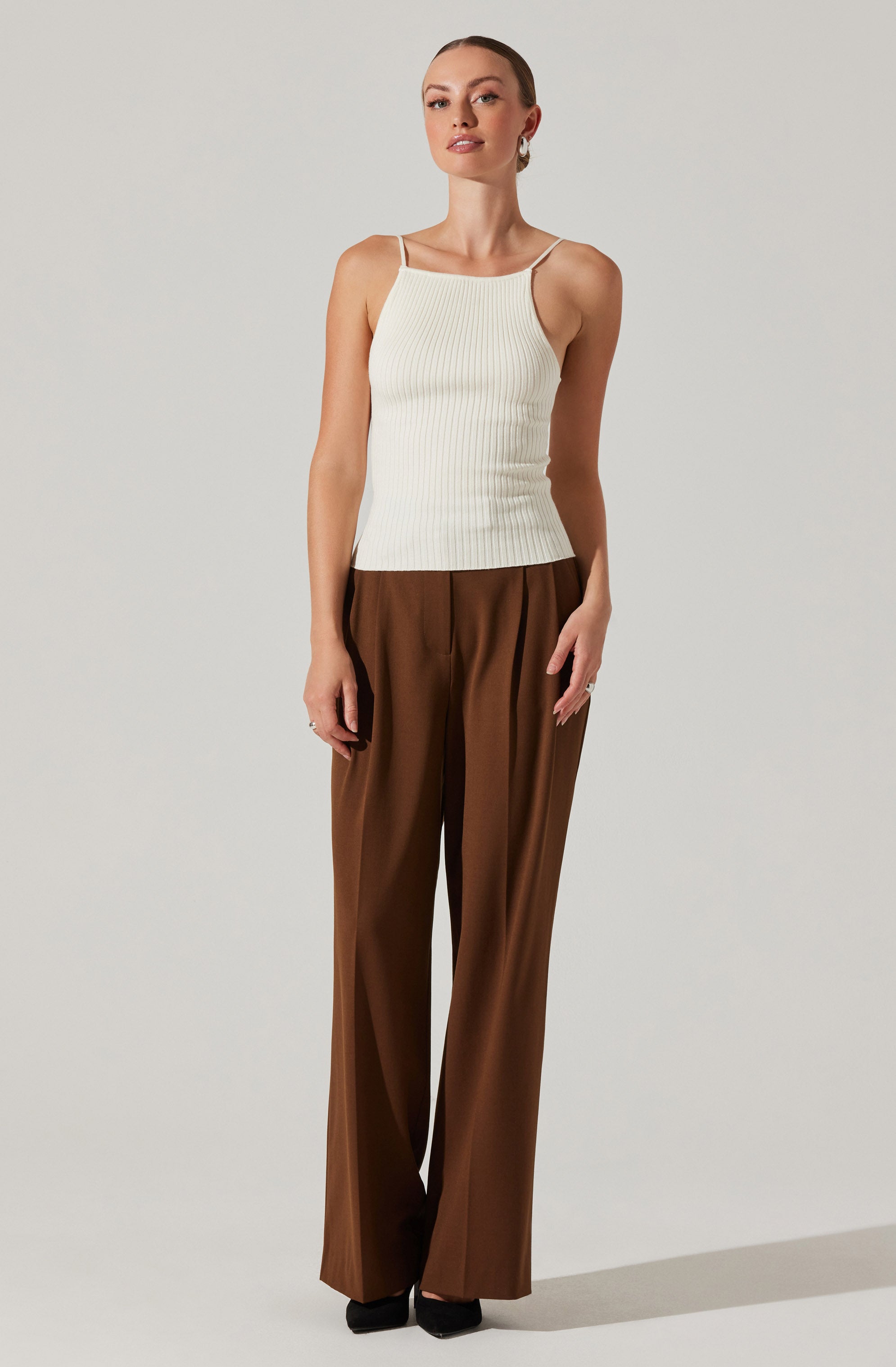 Jenini Ribbed High Neck Sweater-Aljck