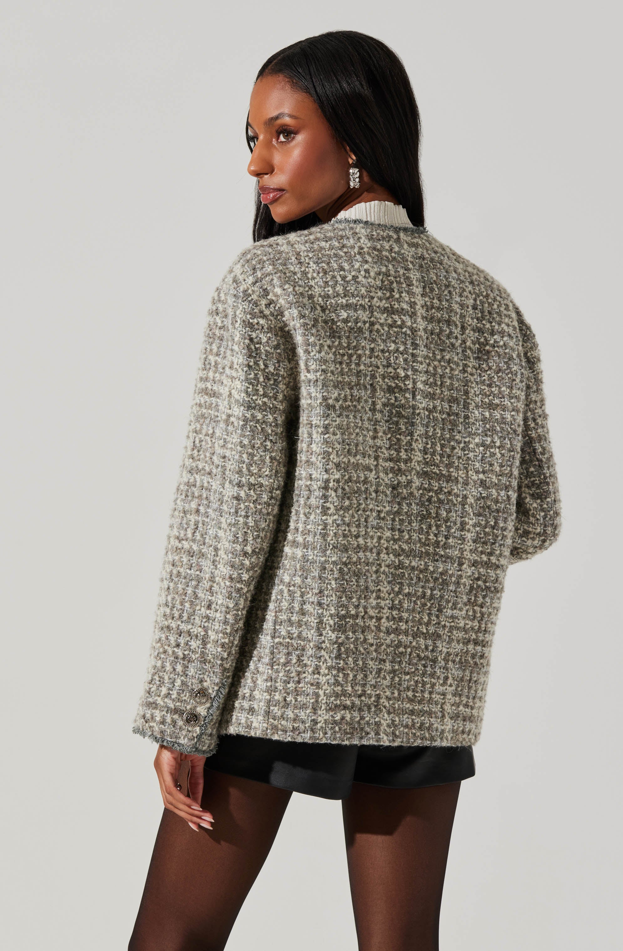 Perona Tweed Oversized Coat-Aljck