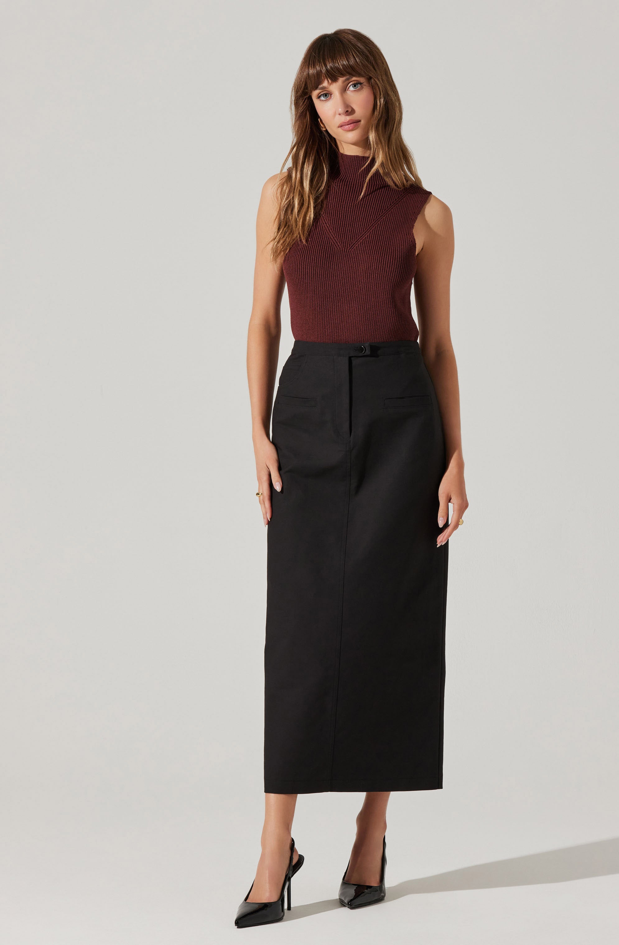 Zea Mock Neck Sleeveless Sweater-Aljck