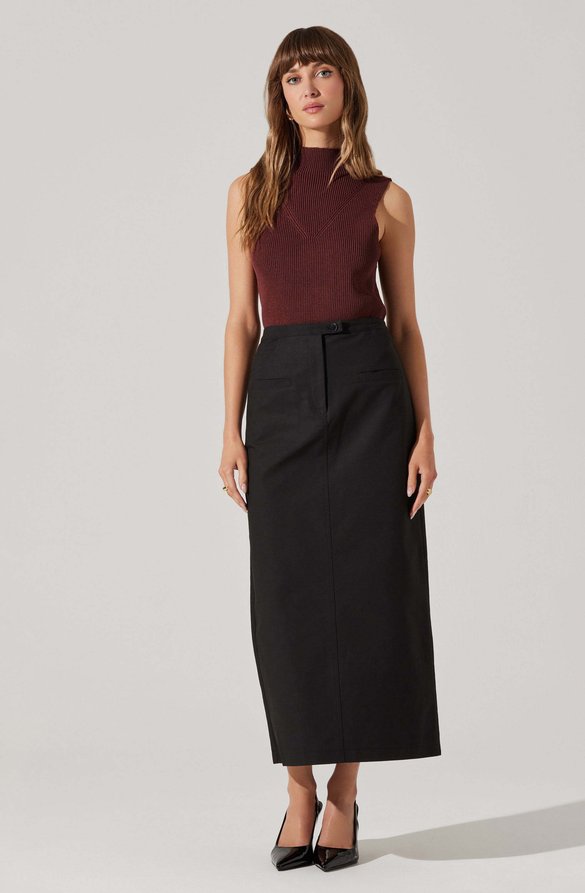 Zea Mock Neck Sleeveless Sweater-Aljck