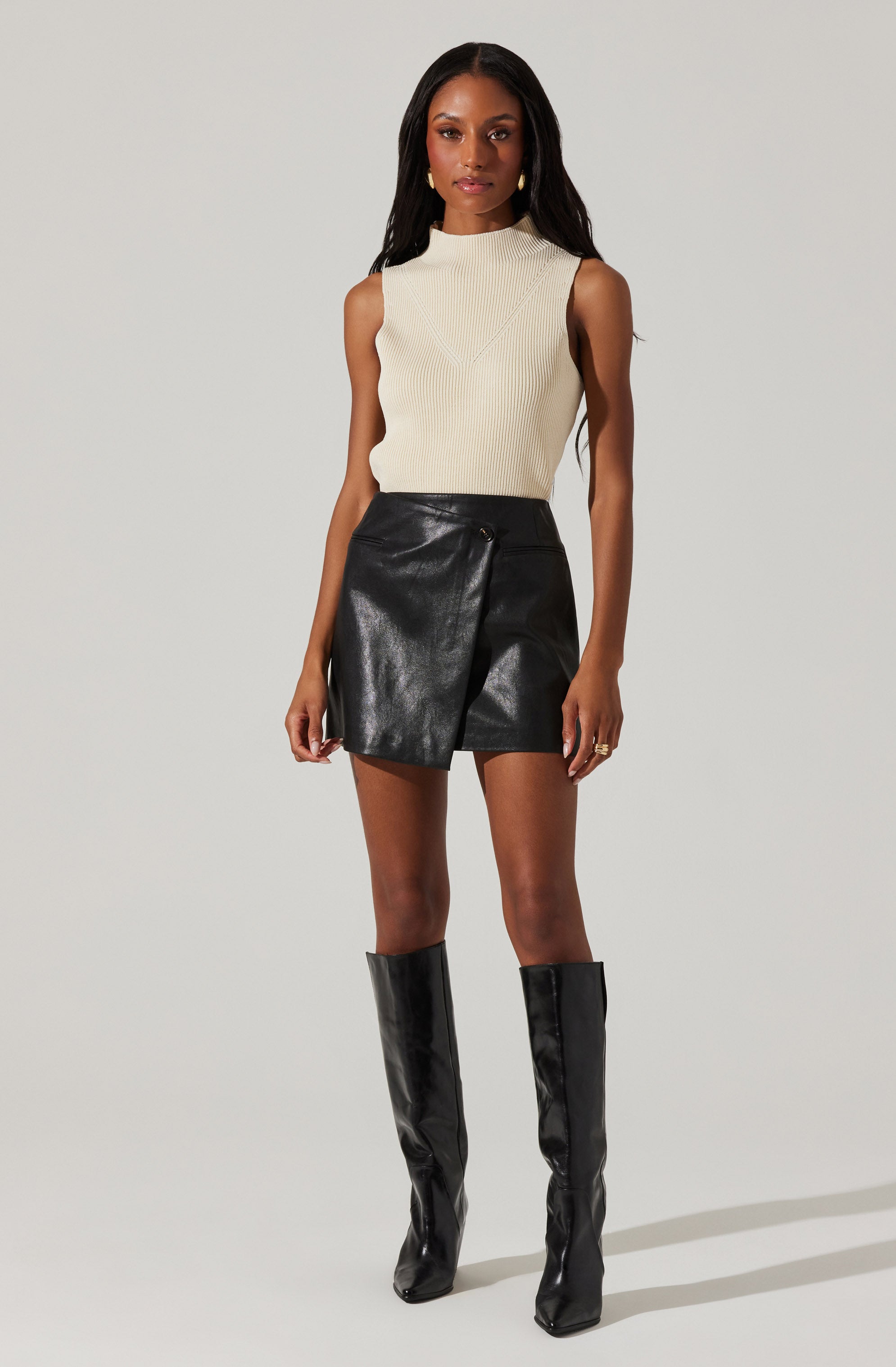 Zea Mock Neck Sleeveless Sweater-Aljck