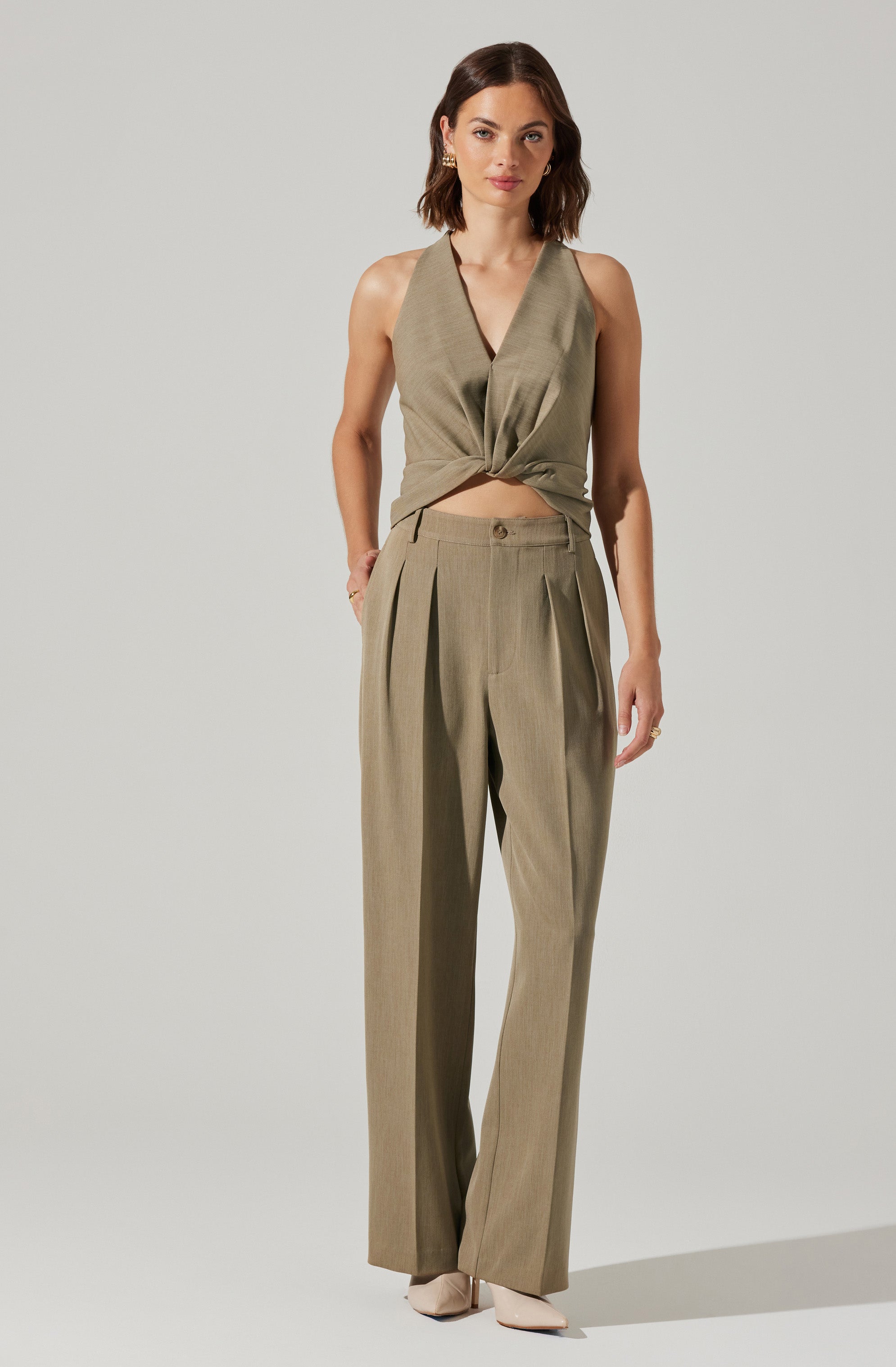 Faria Twist Front Crop Top-Aljck