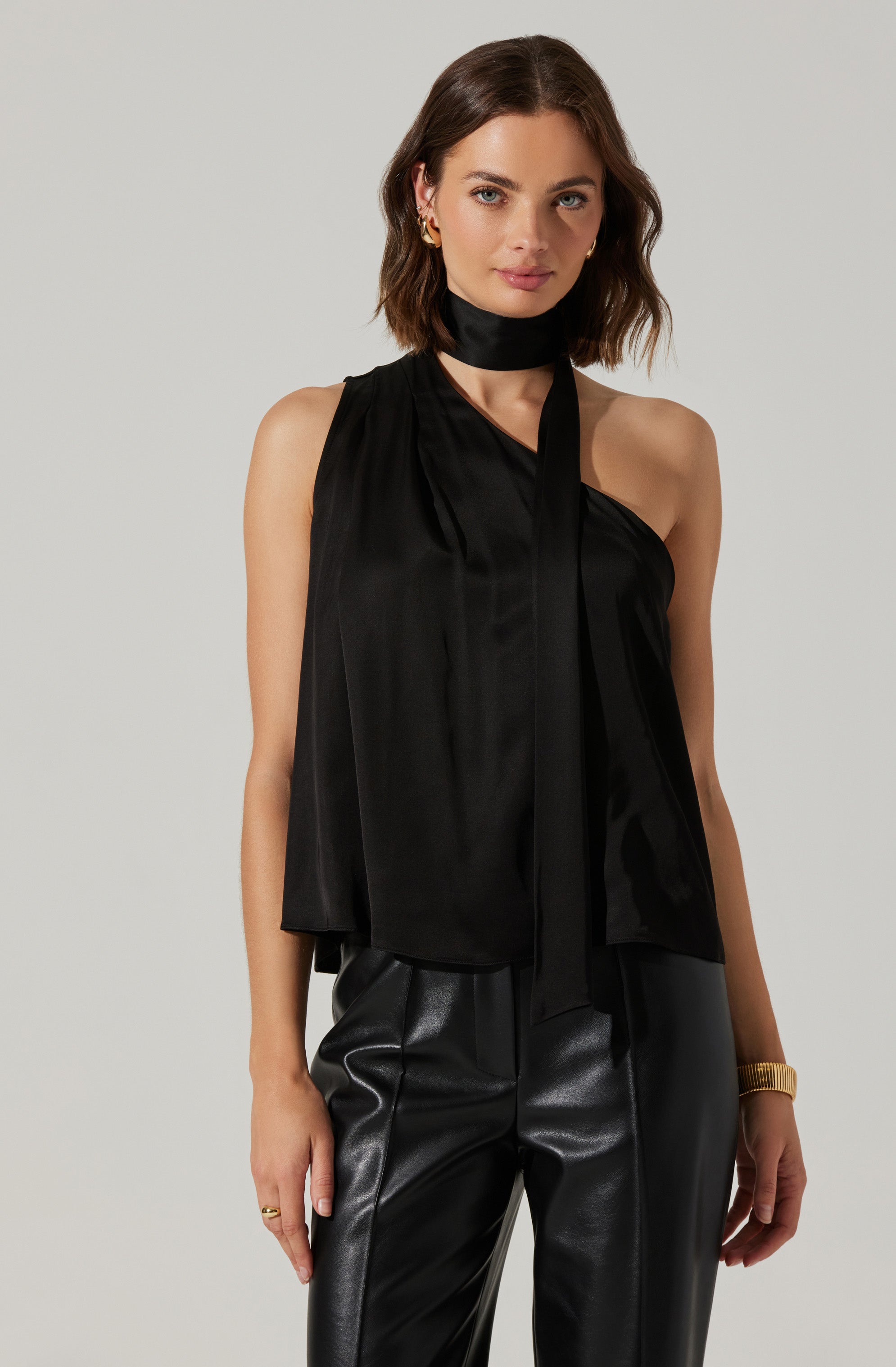 Partia Scarf Detail Asymmetric Top-Aljck