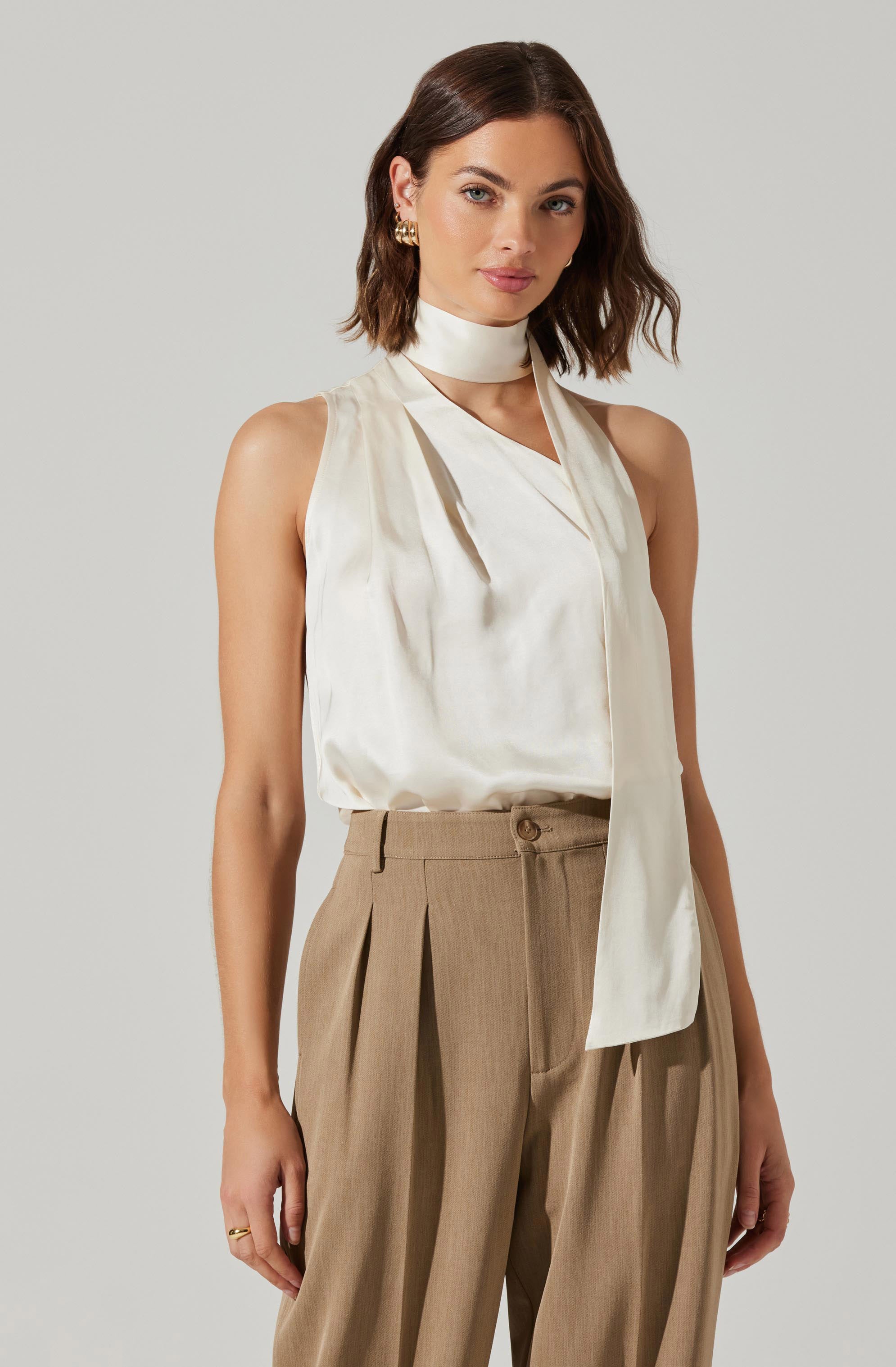 Partia Scarf Detail Asymmetric Top-Aljck