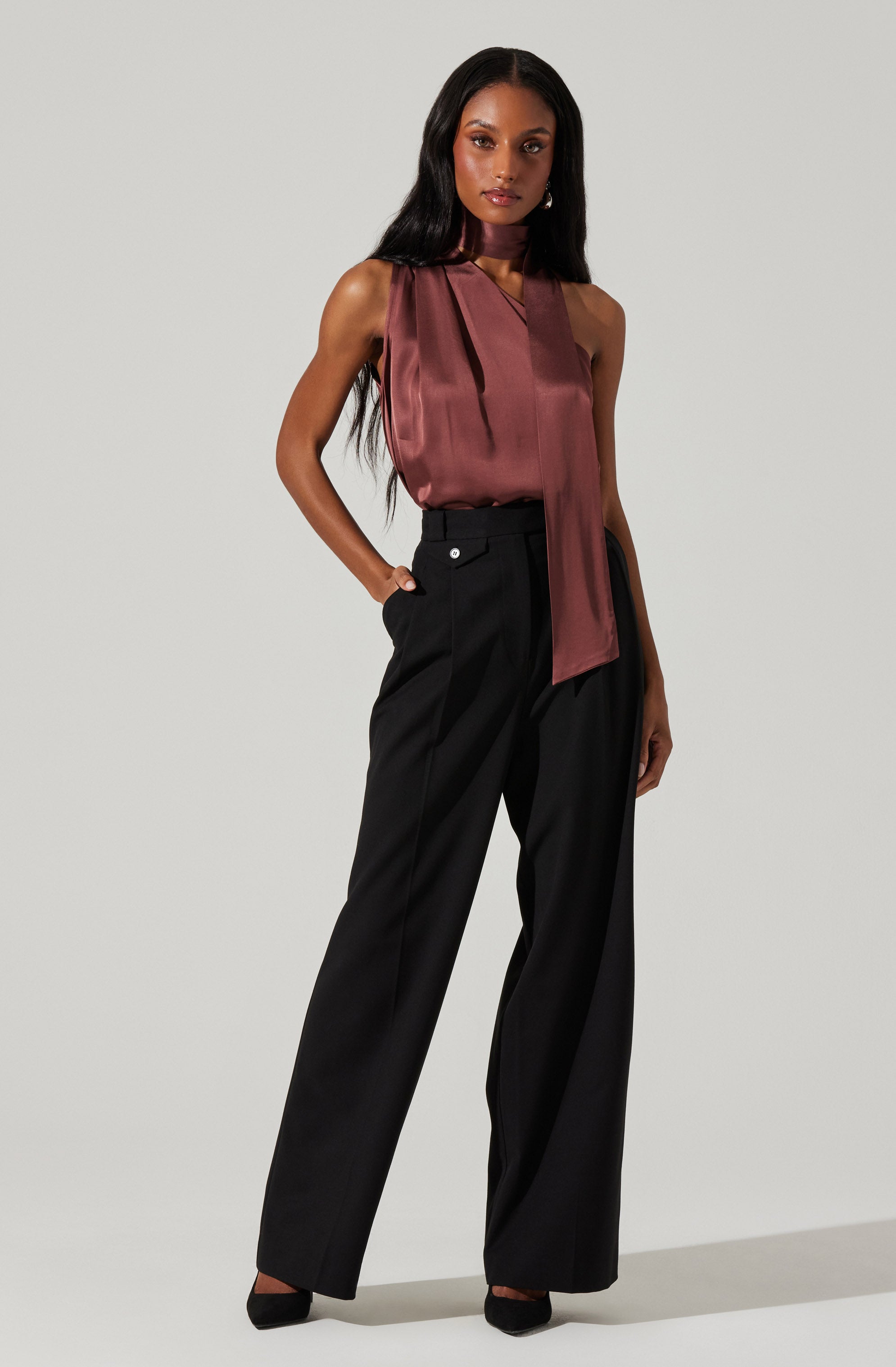 Partia Scarf Detail Asymmetric Top-Aljck