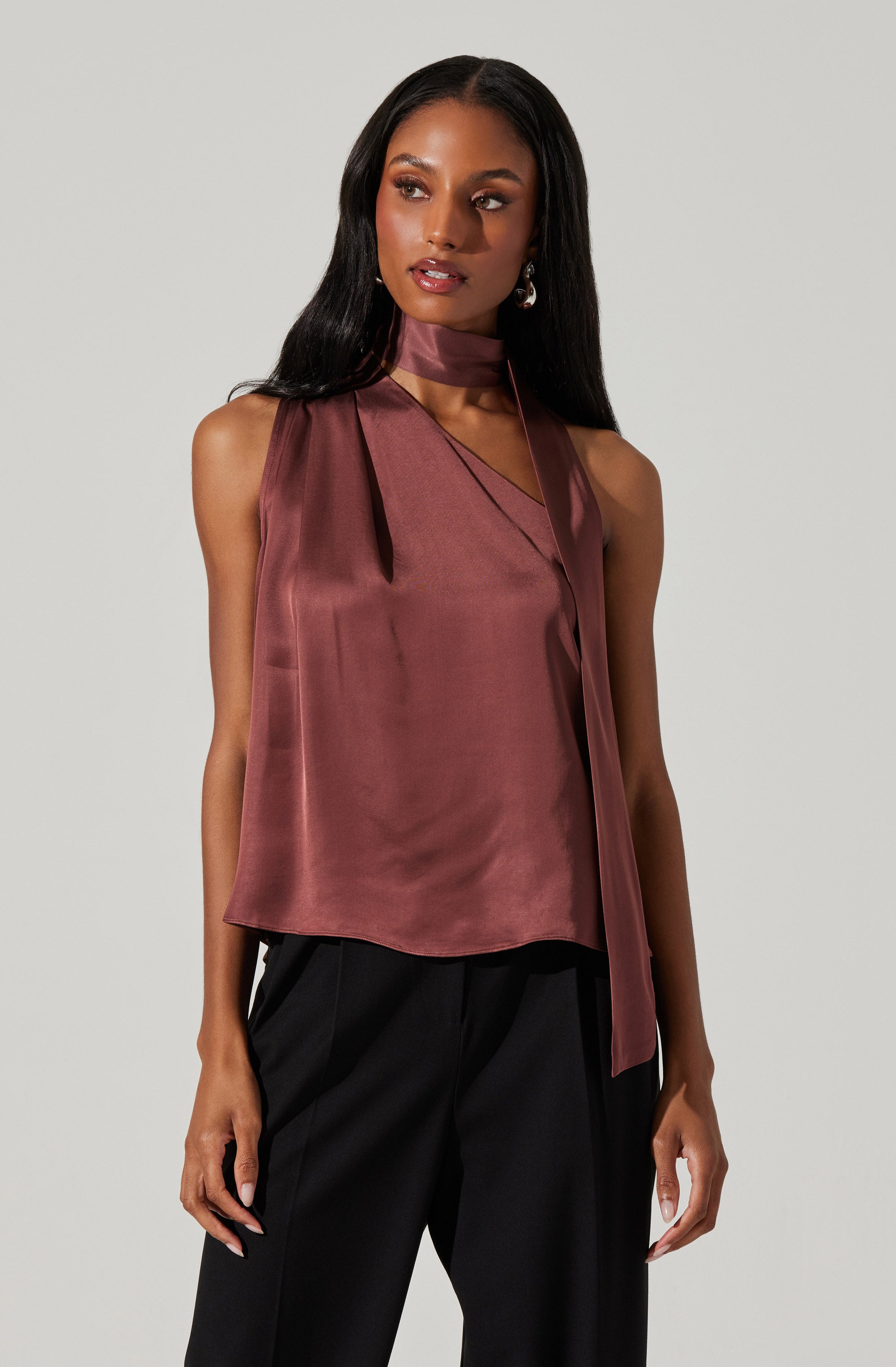 Partia Scarf Detail Asymmetric Top-Aljck