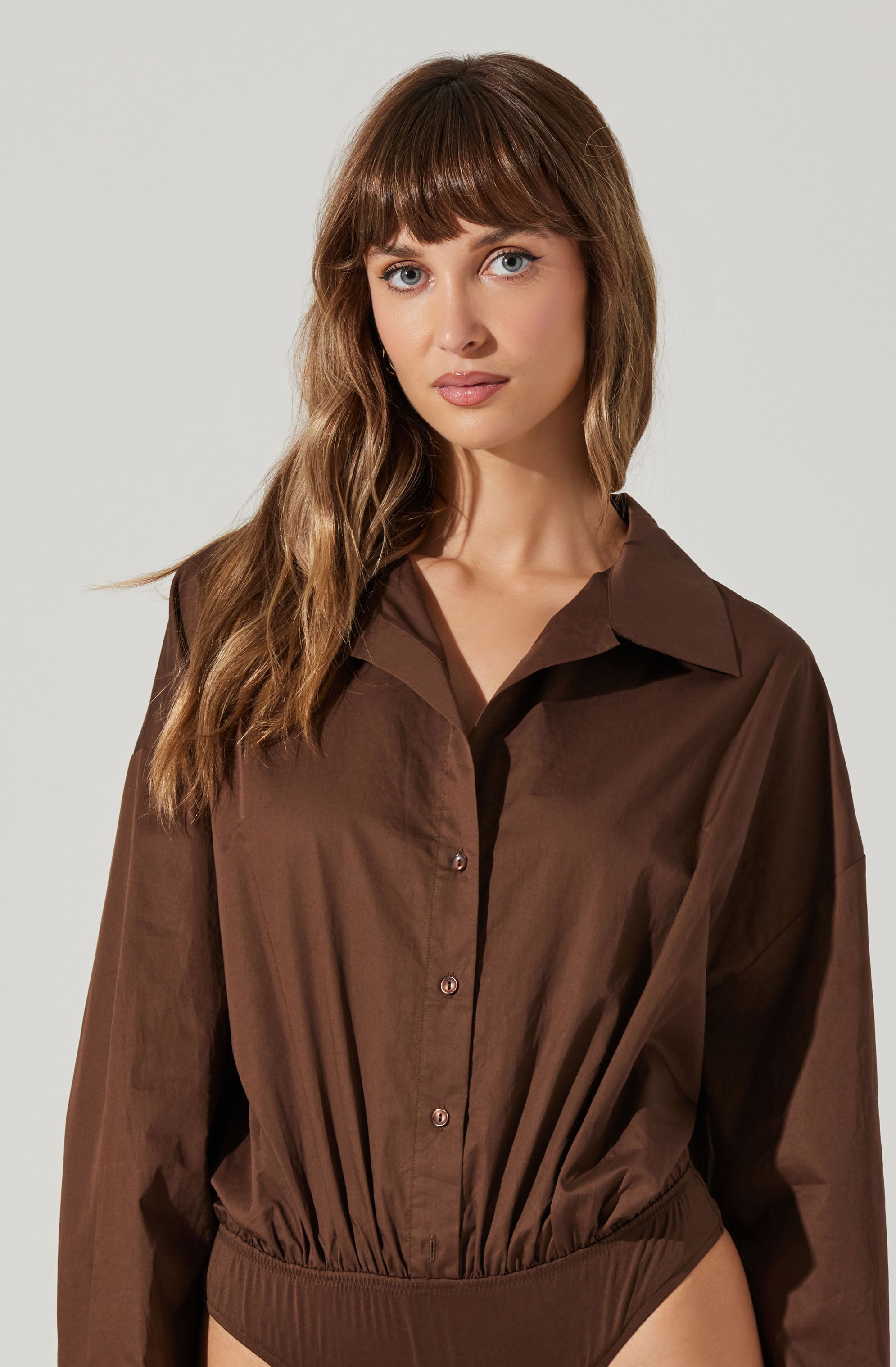 Sahana Button-Up Shirt Bodysuit-Aljck