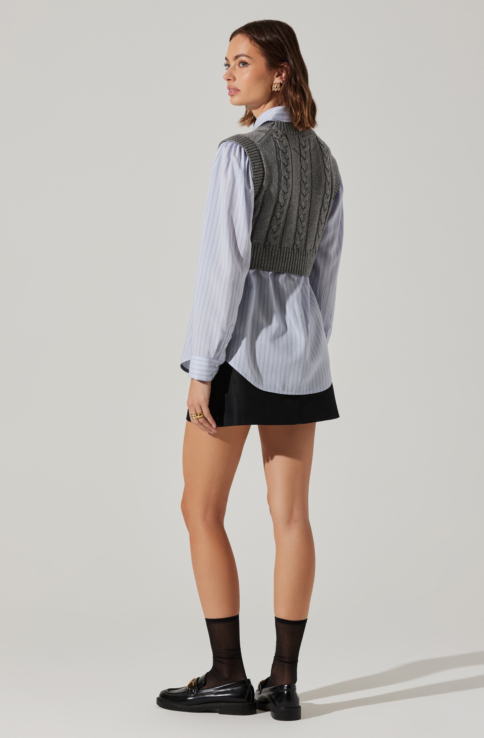 Flannery Layered Cable Combo Shirt-Aljck