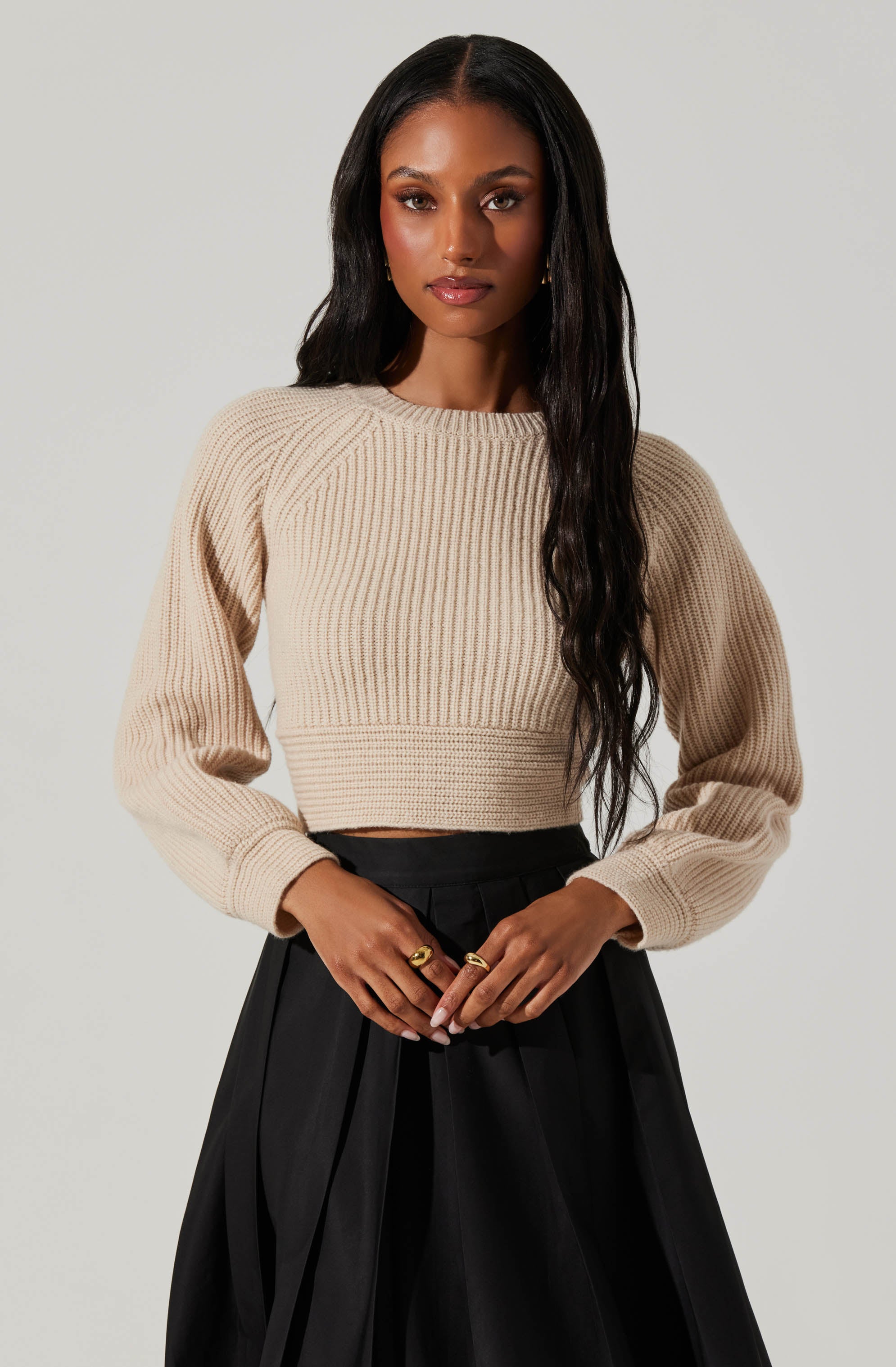 Eila Contrast Bow Back Sweater-Aljck