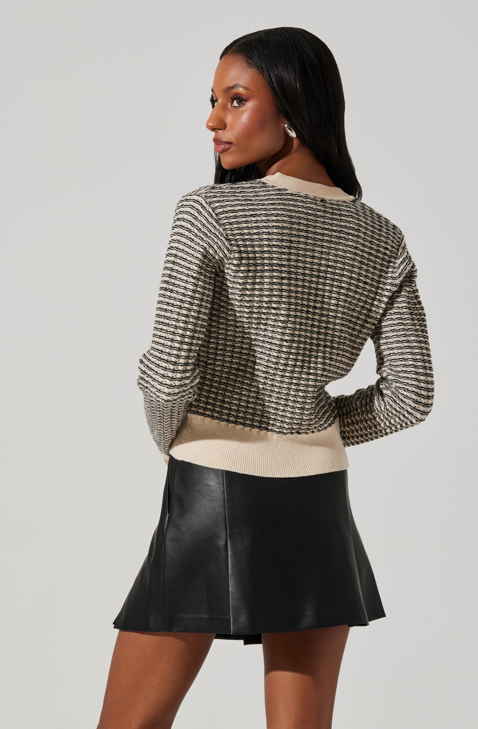 Ellory Striped Cardigan-Aljck