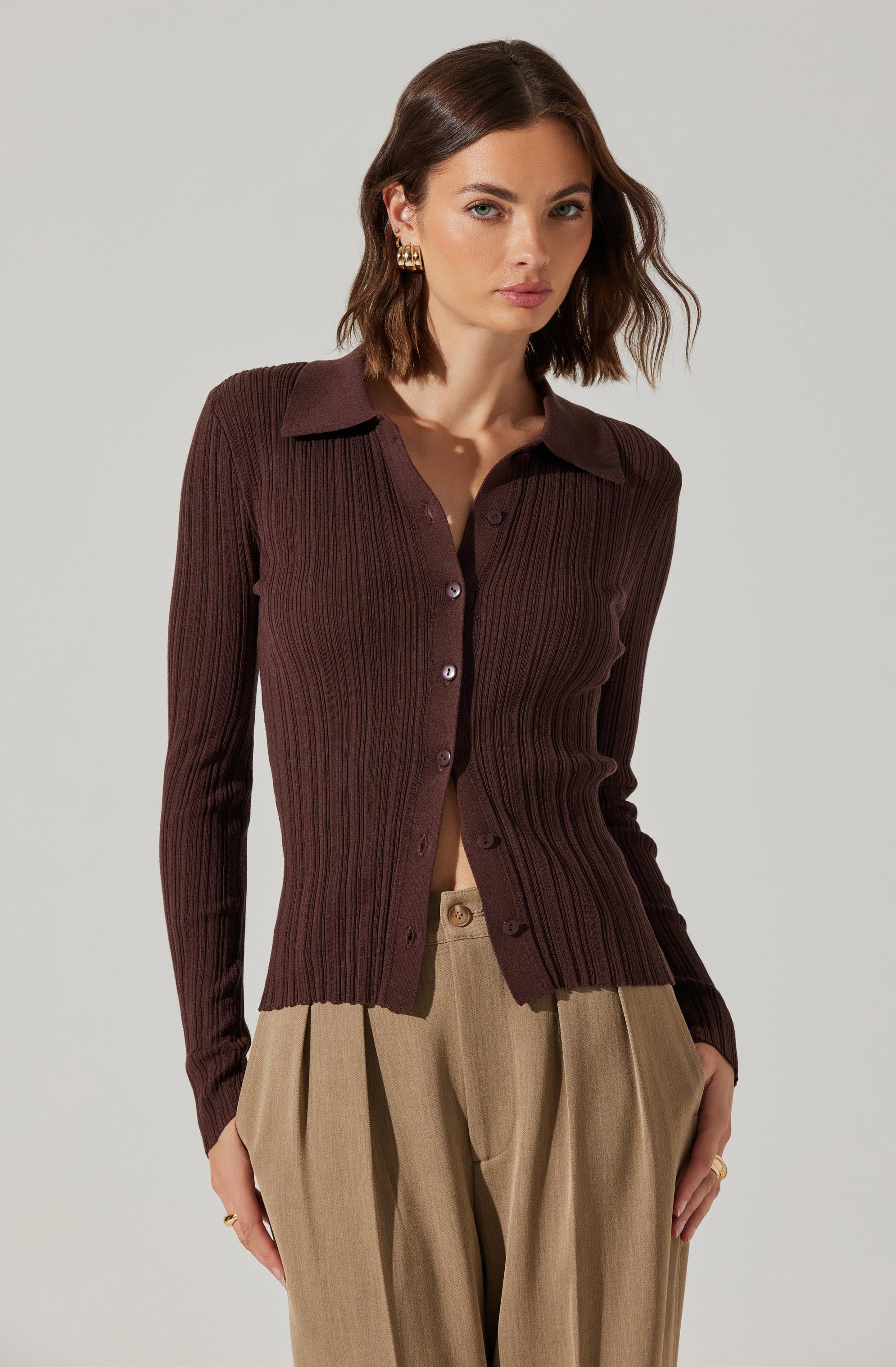 Eliot Collared Button-Up Sweater-Aljck