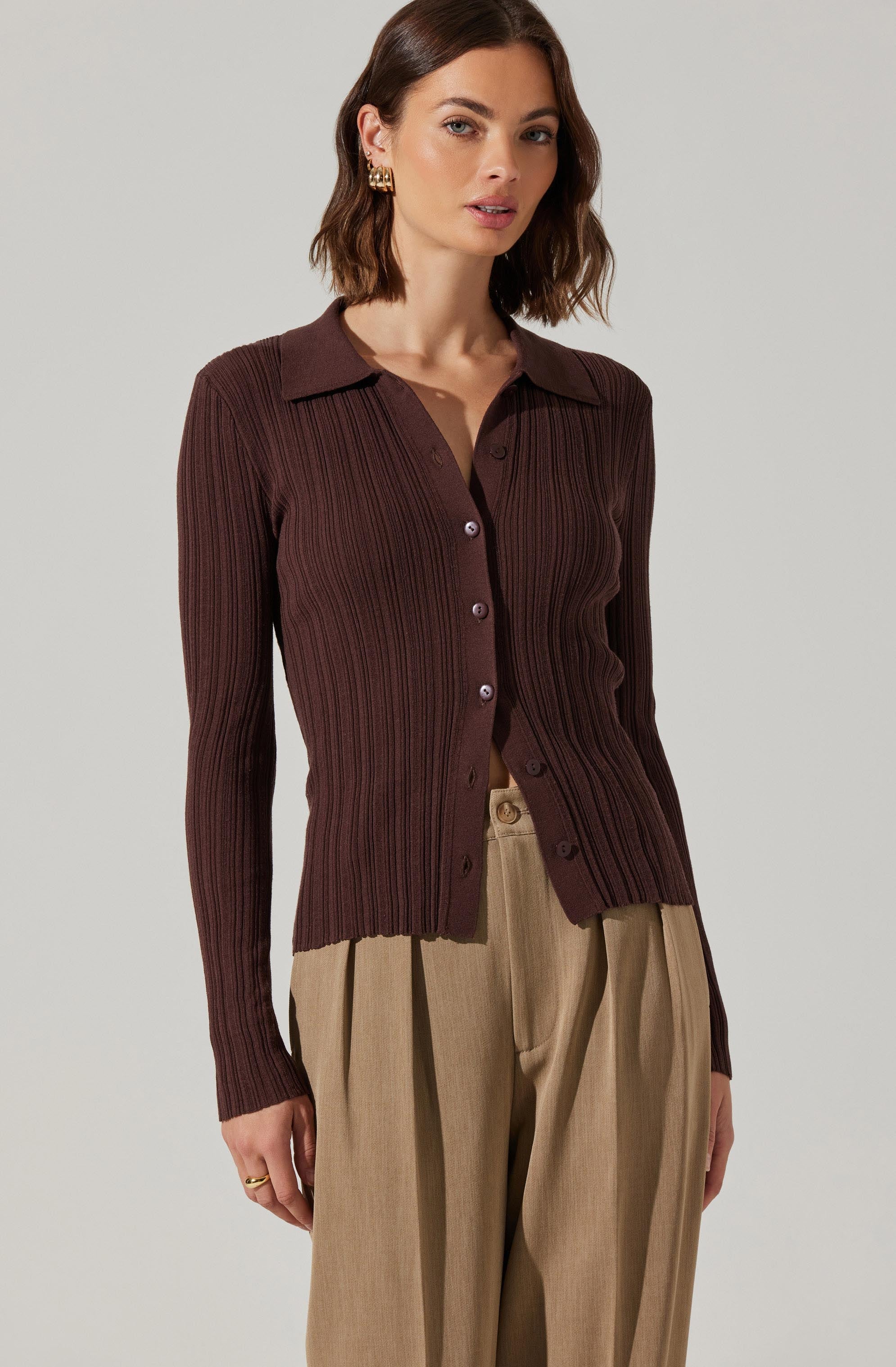 Eliot Collared Button-Up Sweater-Aljck