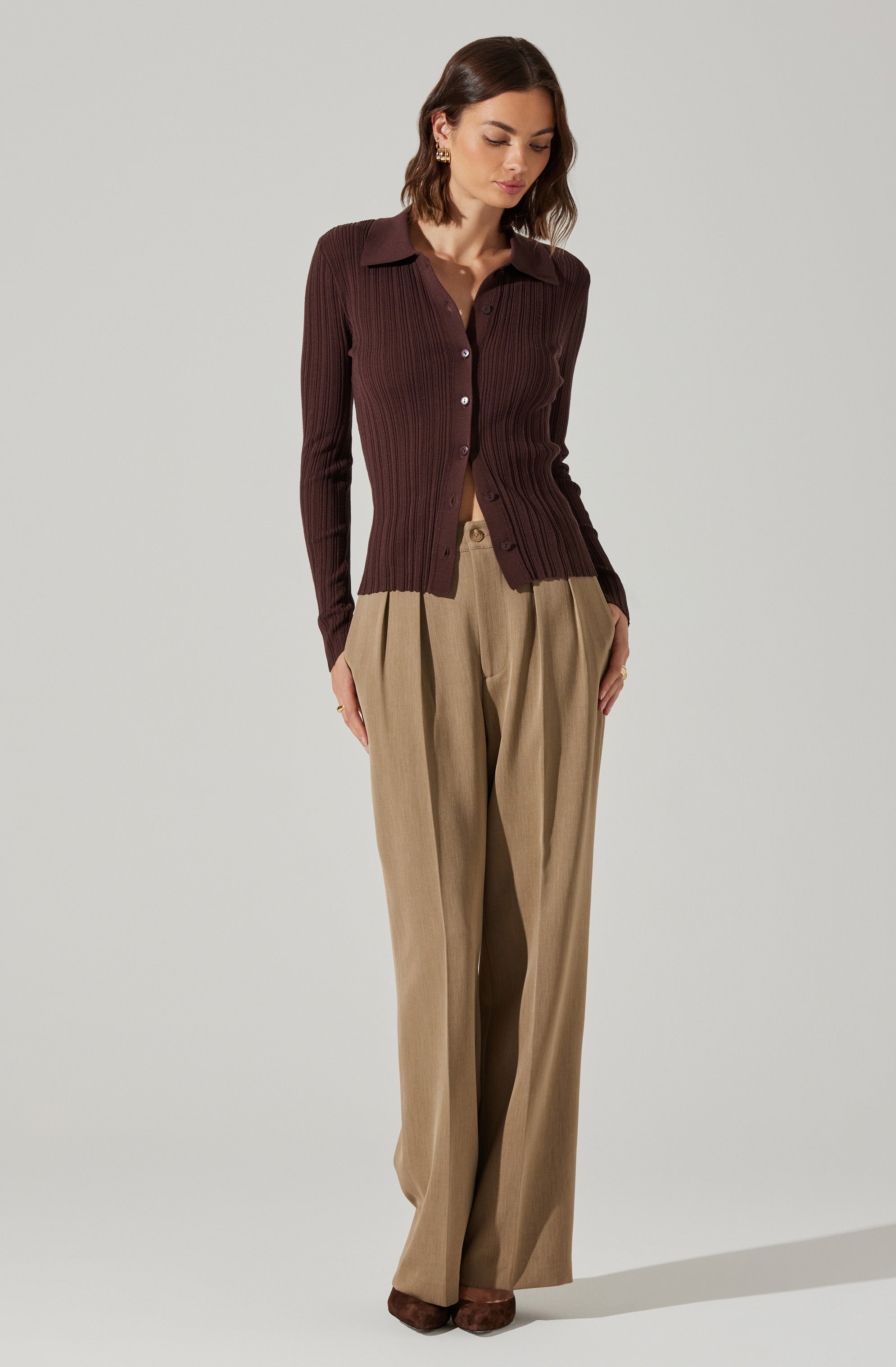 Eliot Collared Button-Up Sweater-Aljck