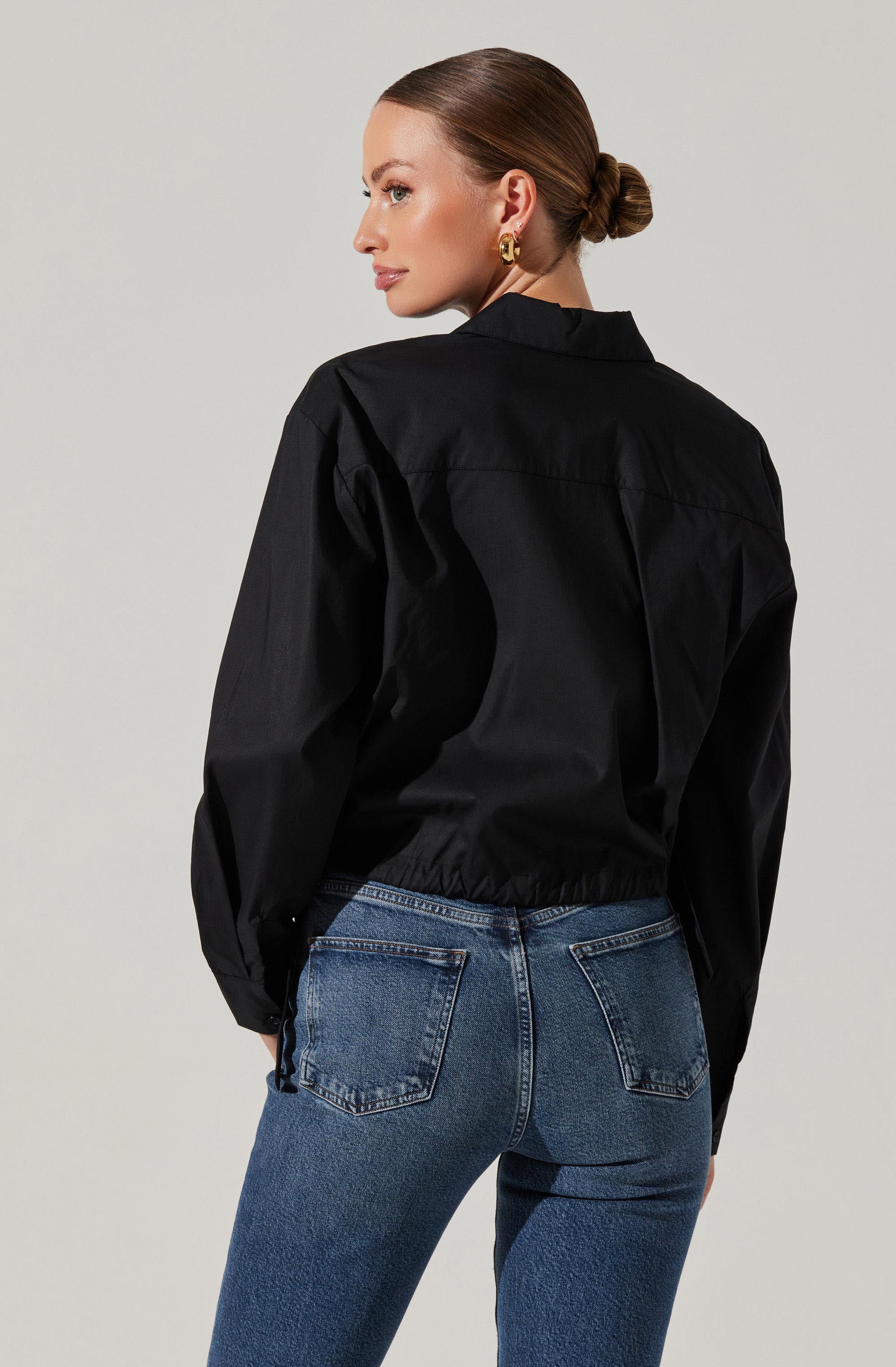 Cyril Cinch Waist Button-Up Top-Aljck