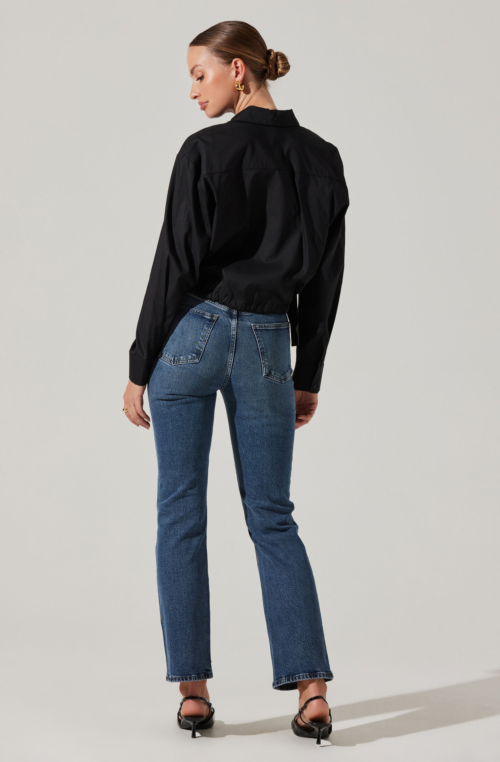 Cyril Cinch Waist Button-Up Top-Aljck