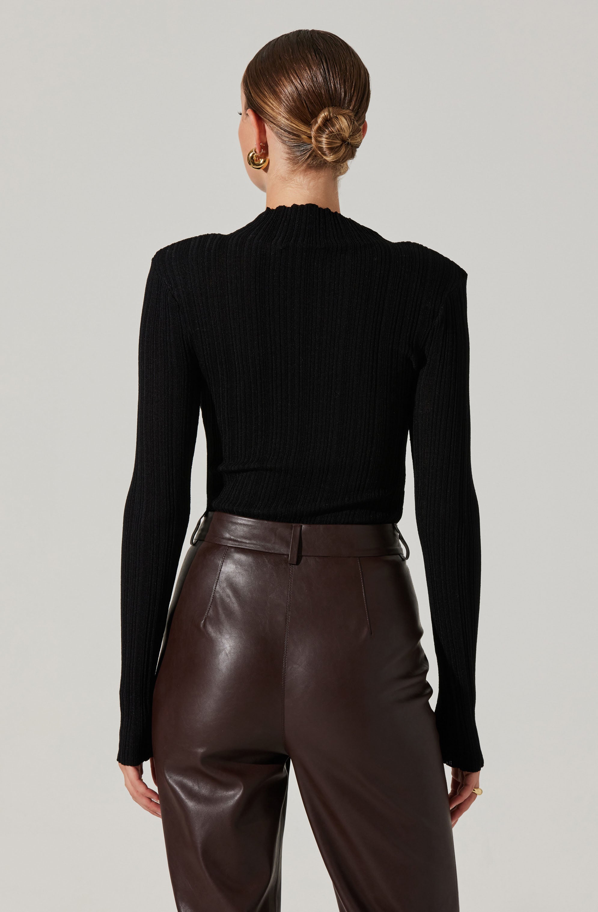 Roslin Ribbed Mock Neck Sweater-Aljck