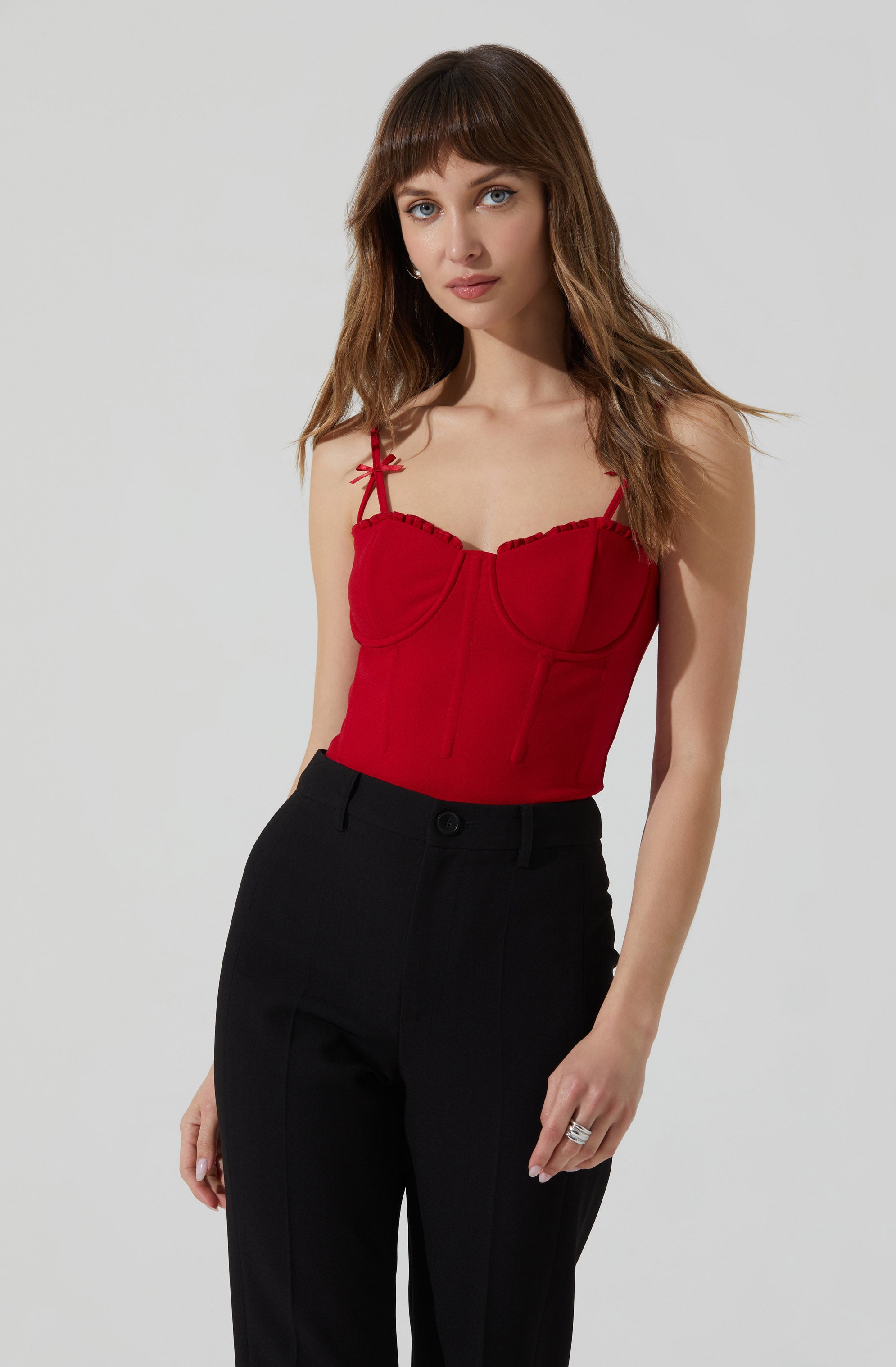 Adana Bow Detail Bustier Top-Aljck