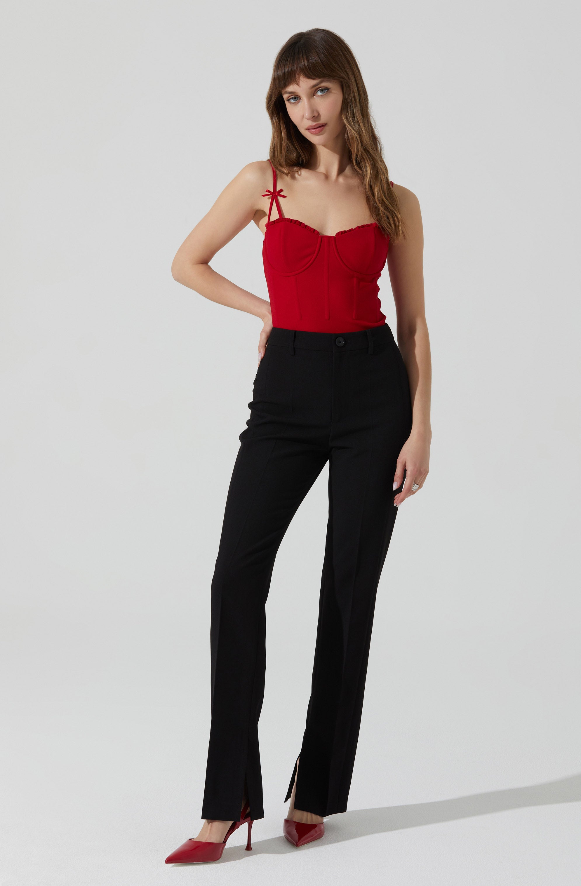 Adana Bow Detail Bustier Top-Aljck