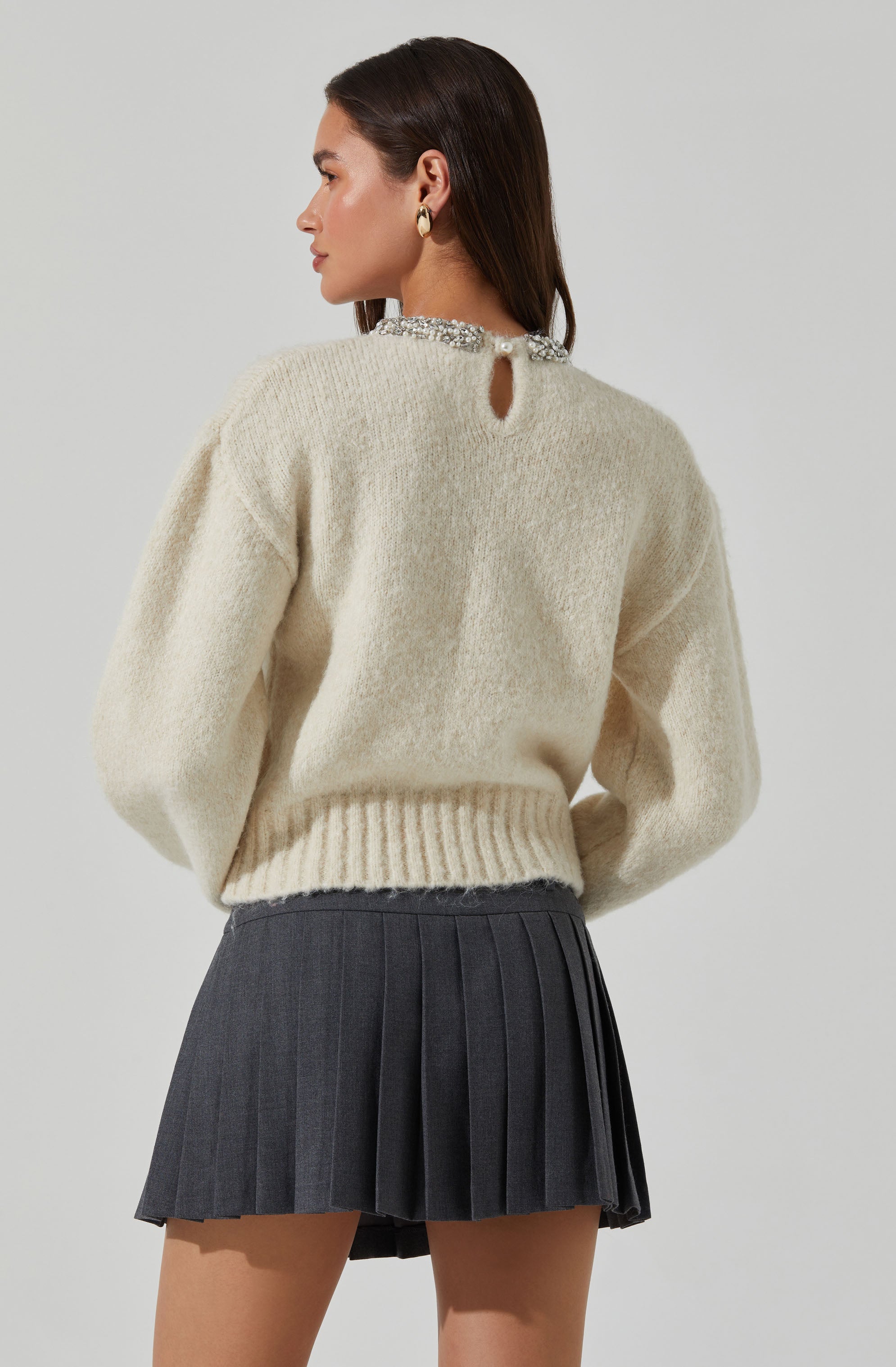 Rowyn Embellished Collar Sweater-Aljck
