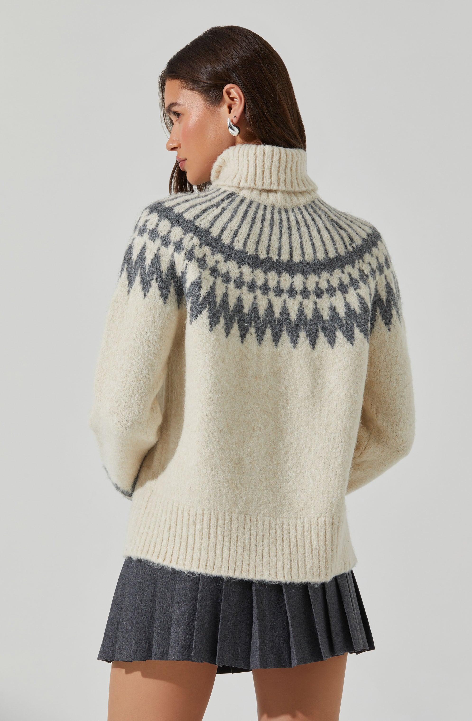 Leka Fair Isle Turtleneck Sweater-Aljck