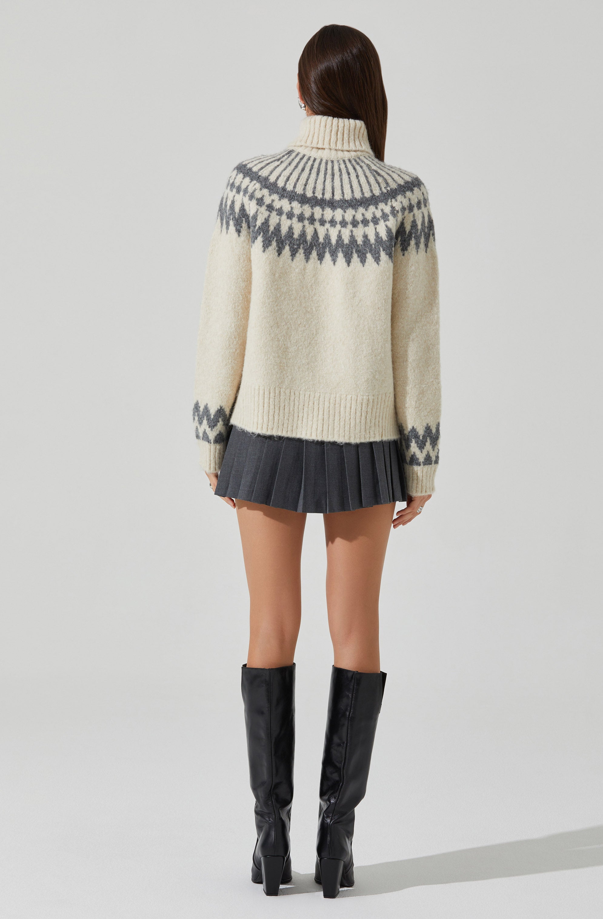 Leka Fair Isle Turtleneck Sweater-Aljck
