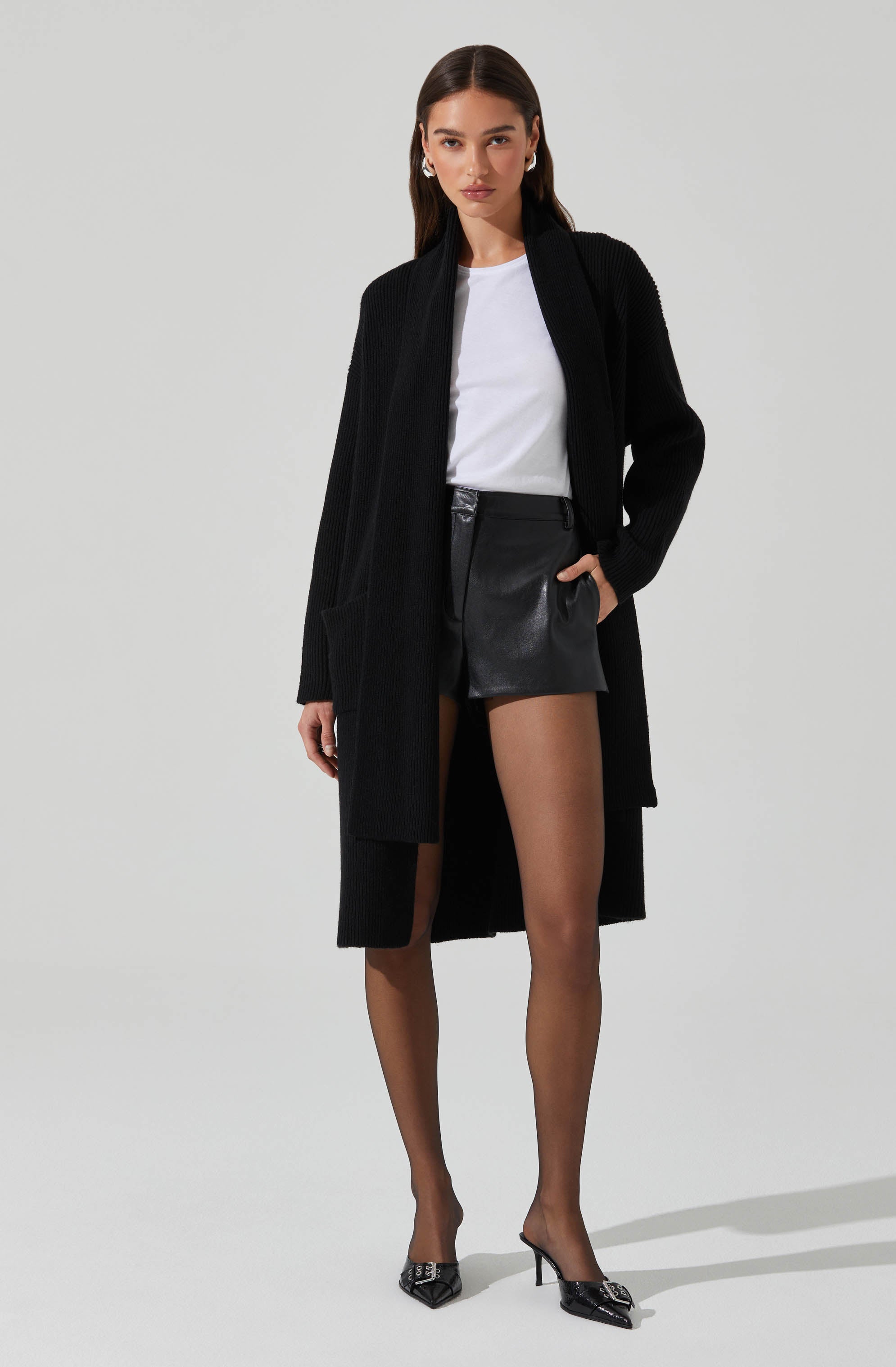 Noemi Ribbed Scarf Cardigan-Aljck