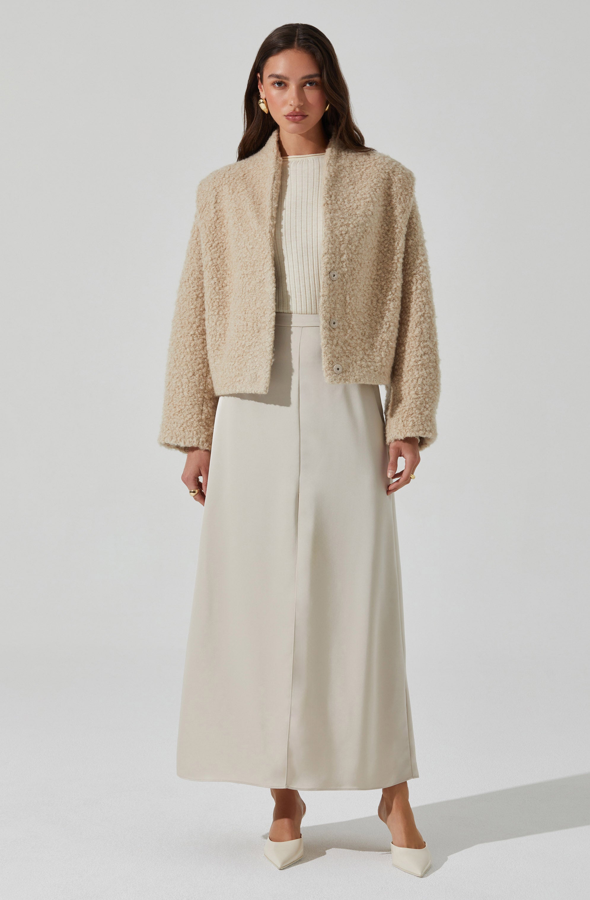 Nona Boxy Collarless Jacket-Aljck