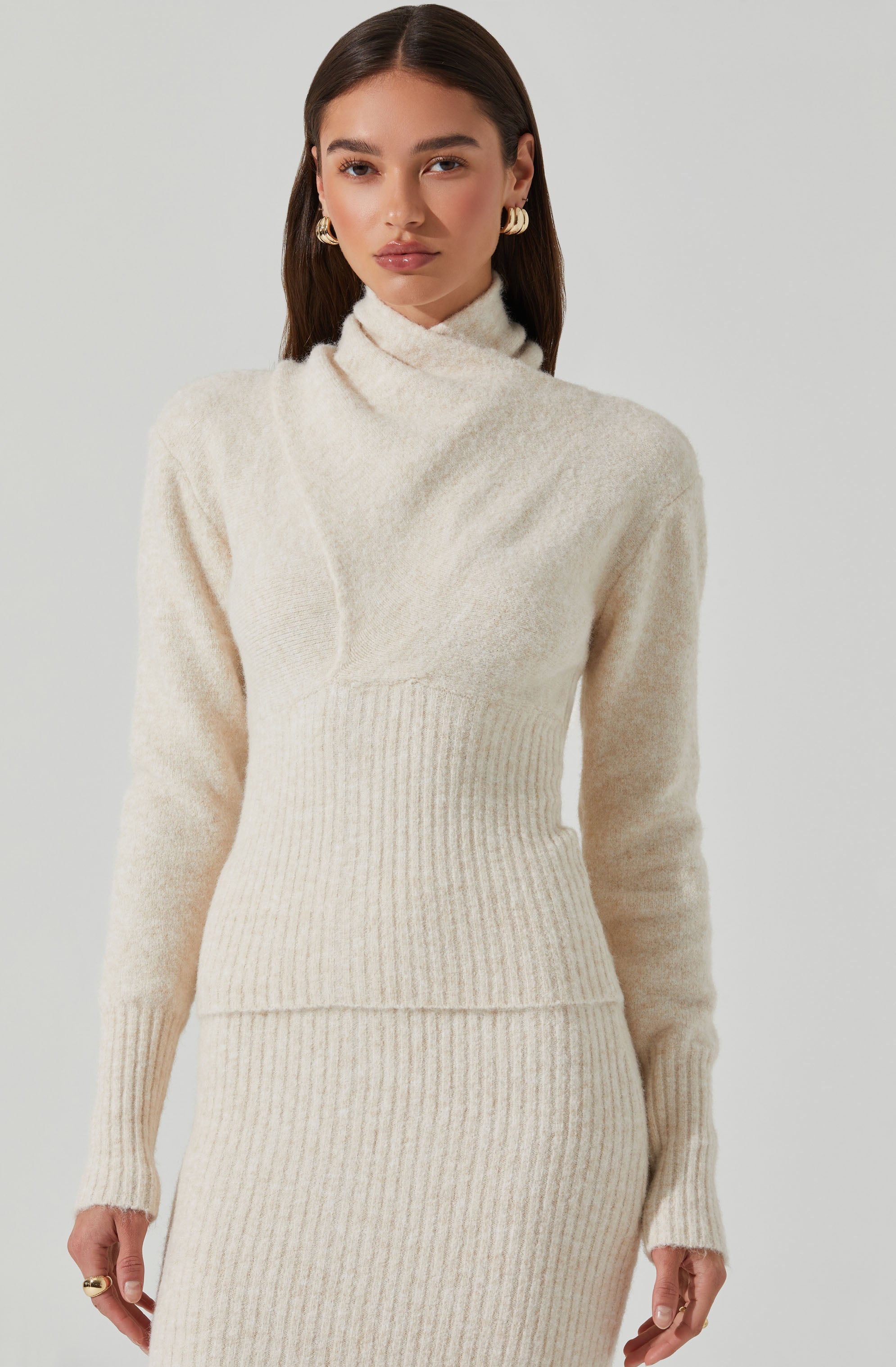 Neve High Neck Crossover Sweater-Aljck
