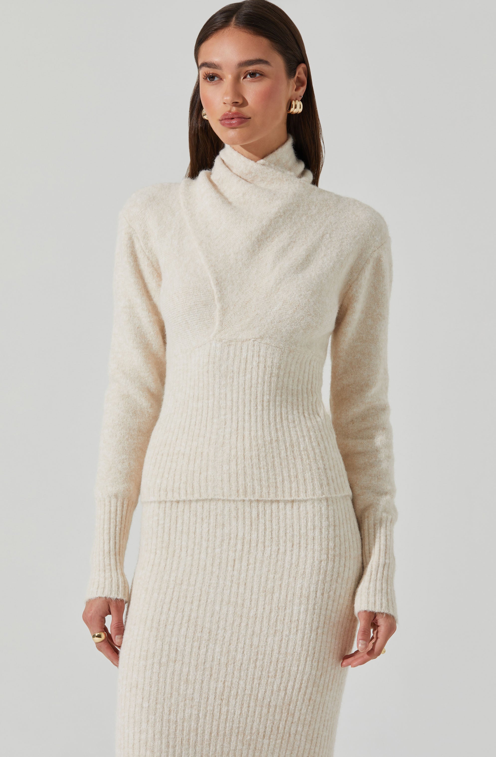 Neve High Neck Crossover Sweater-Aljck