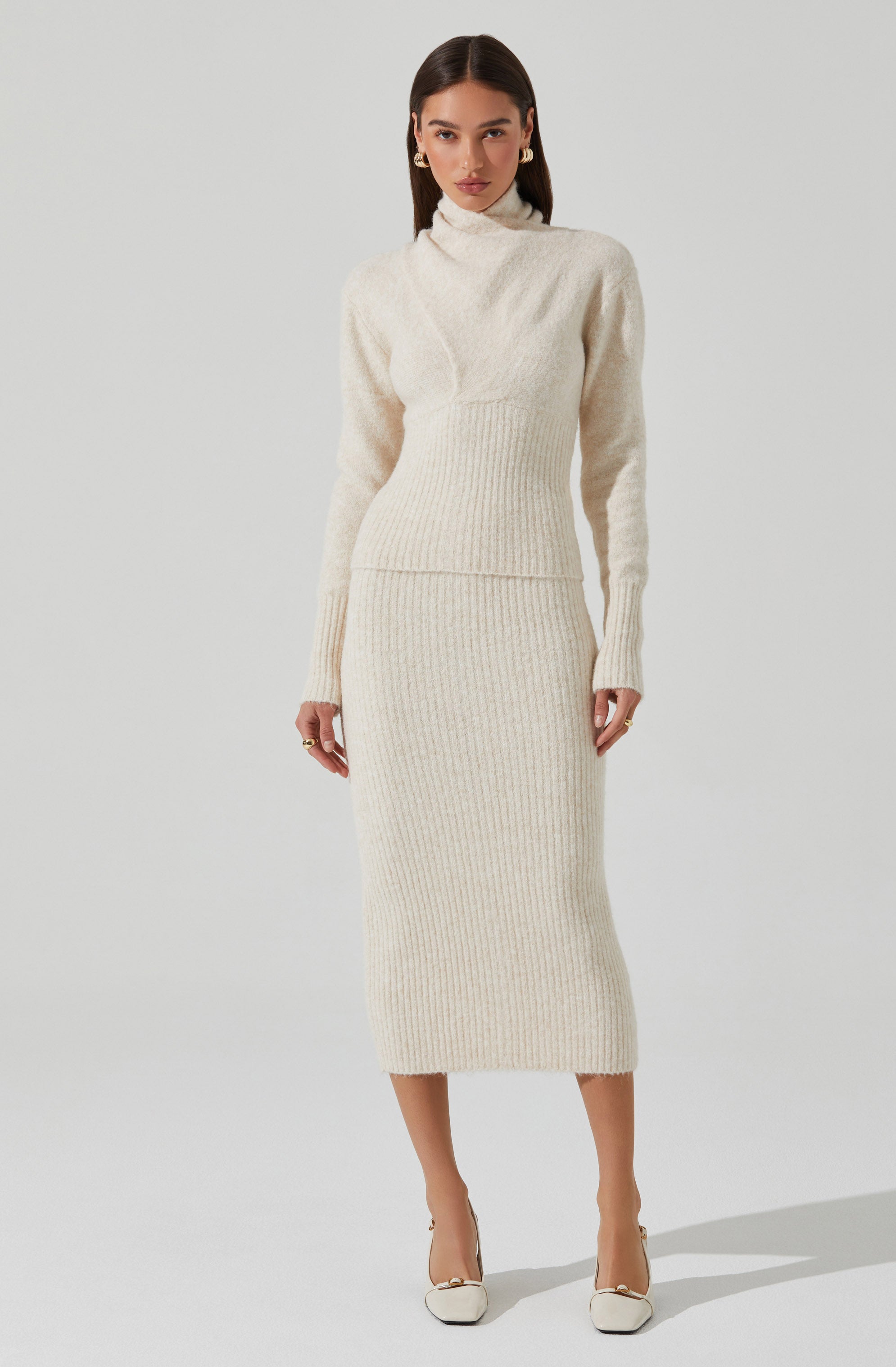 Neve High Neck Crossover Sweater-Aljck