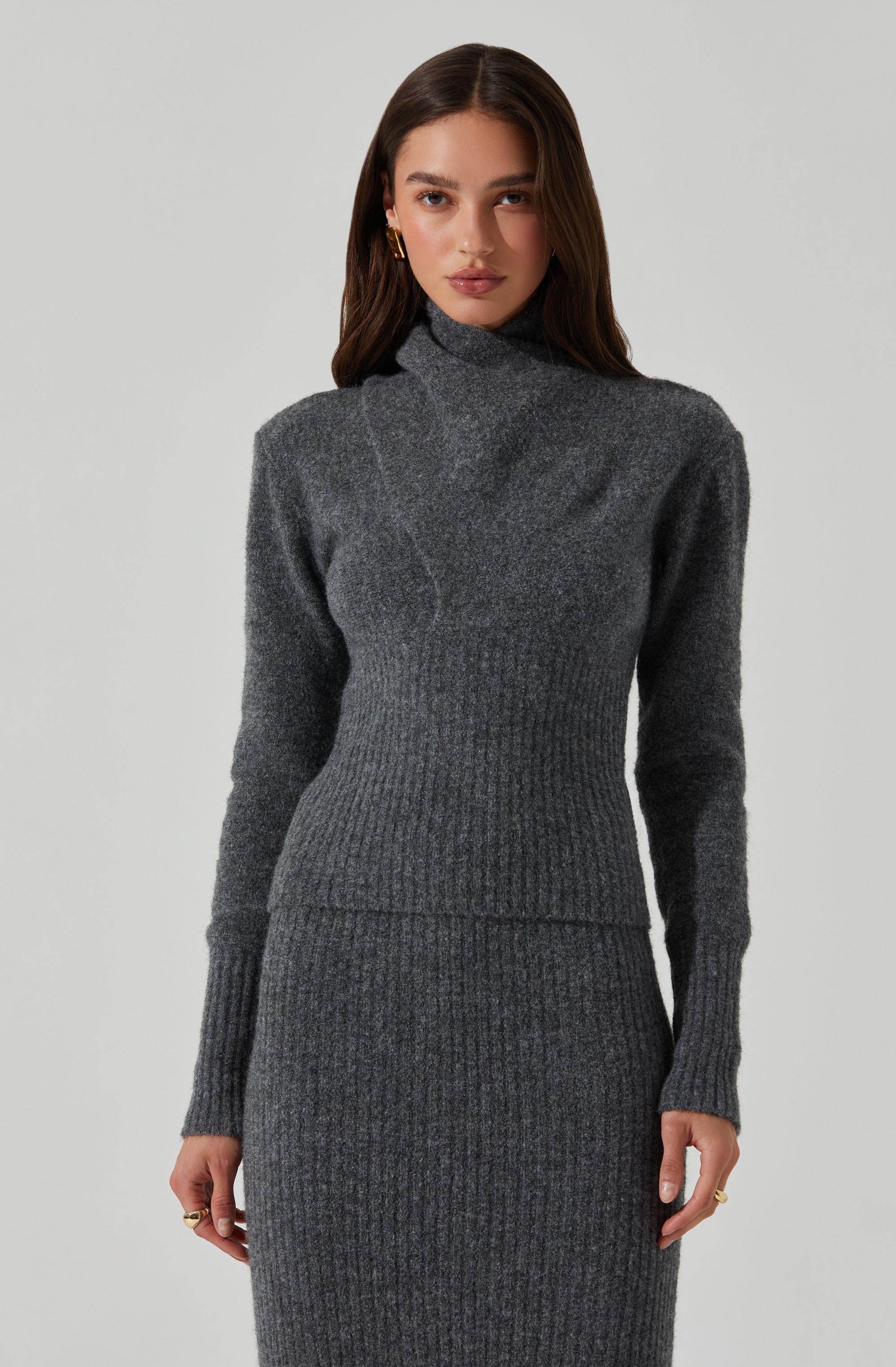 Neve High Neck Crossover Sweater-Aljck