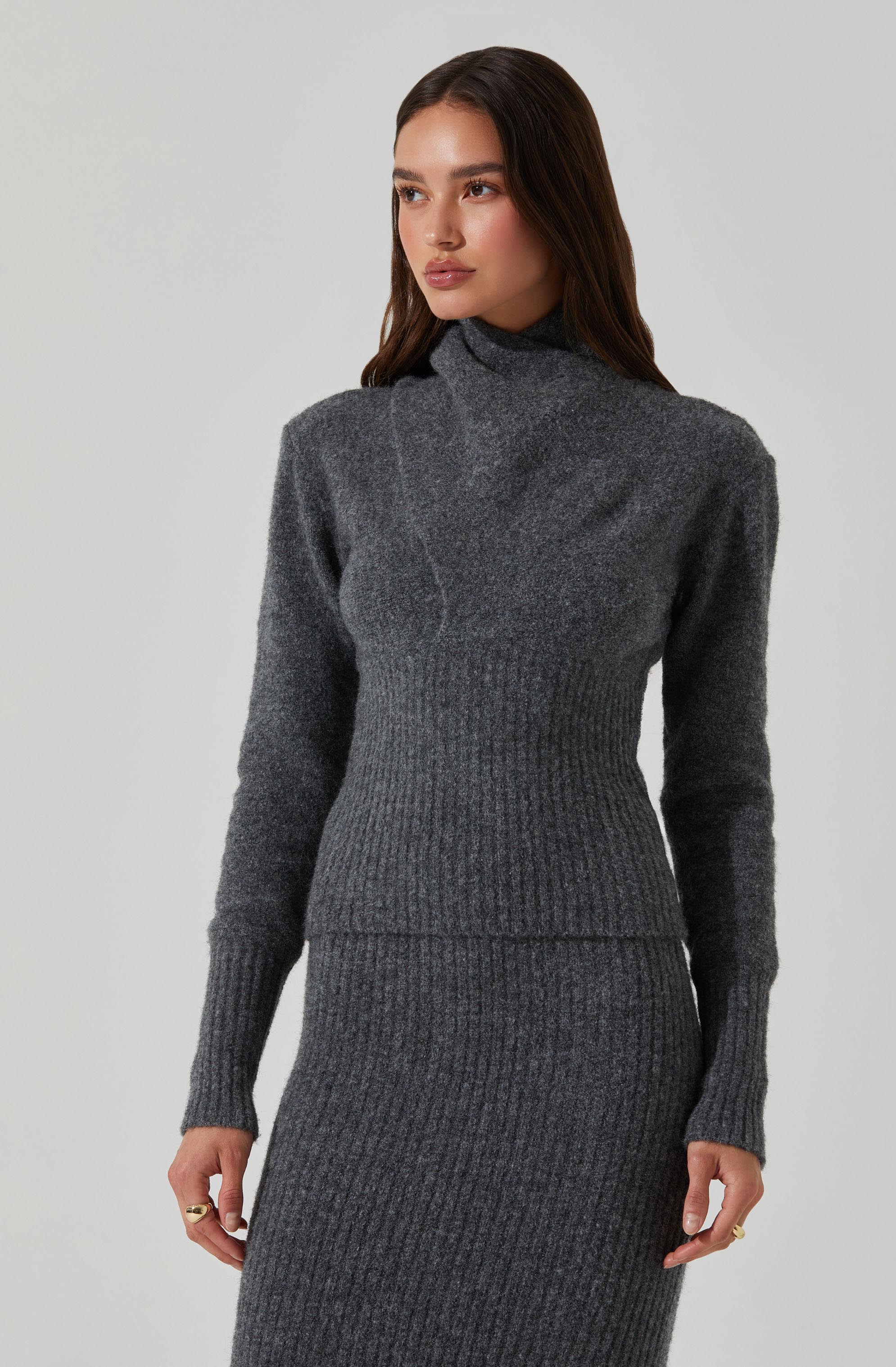 Neve High Neck Crossover Sweater-Aljck