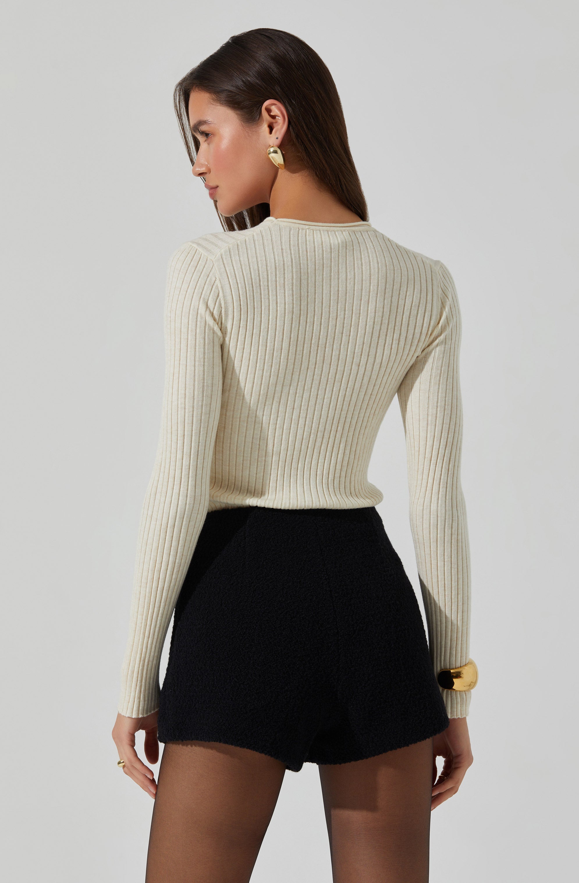 Reece Ribbed Long Sleeve Sweater-Aljck
