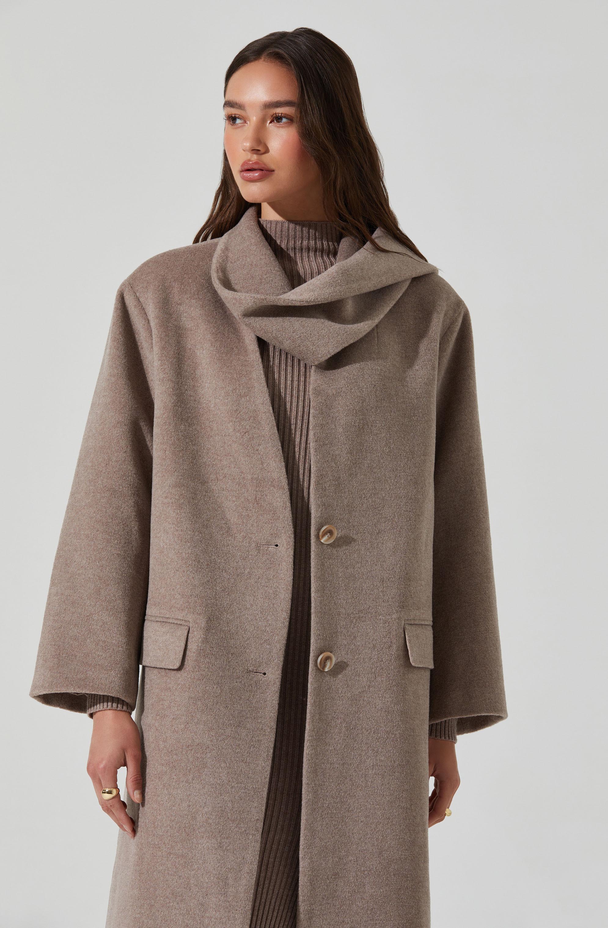 Londyn Scarf Longline Coat-Aljck