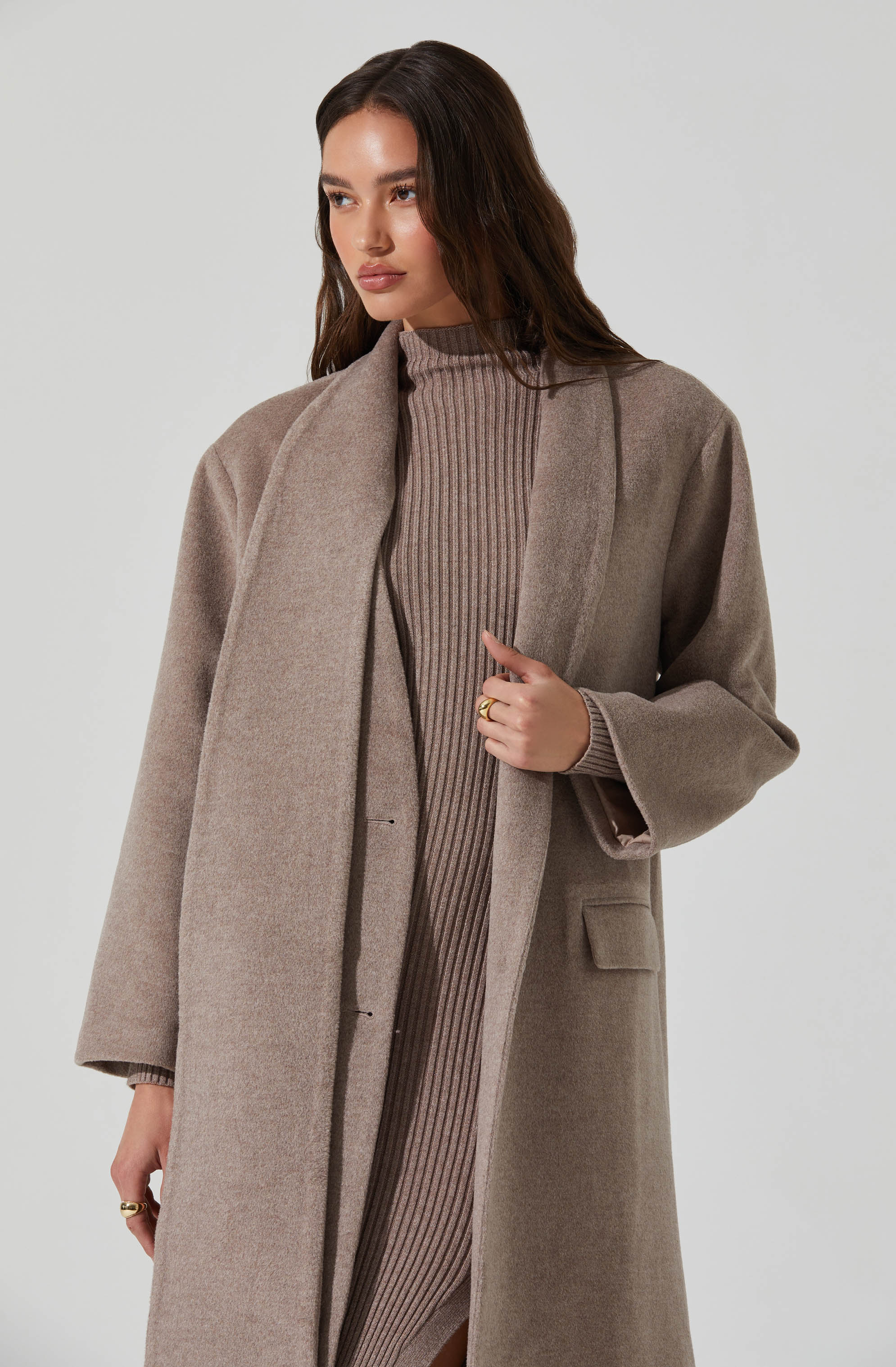 Londyn Scarf Longline Coat-Aljck