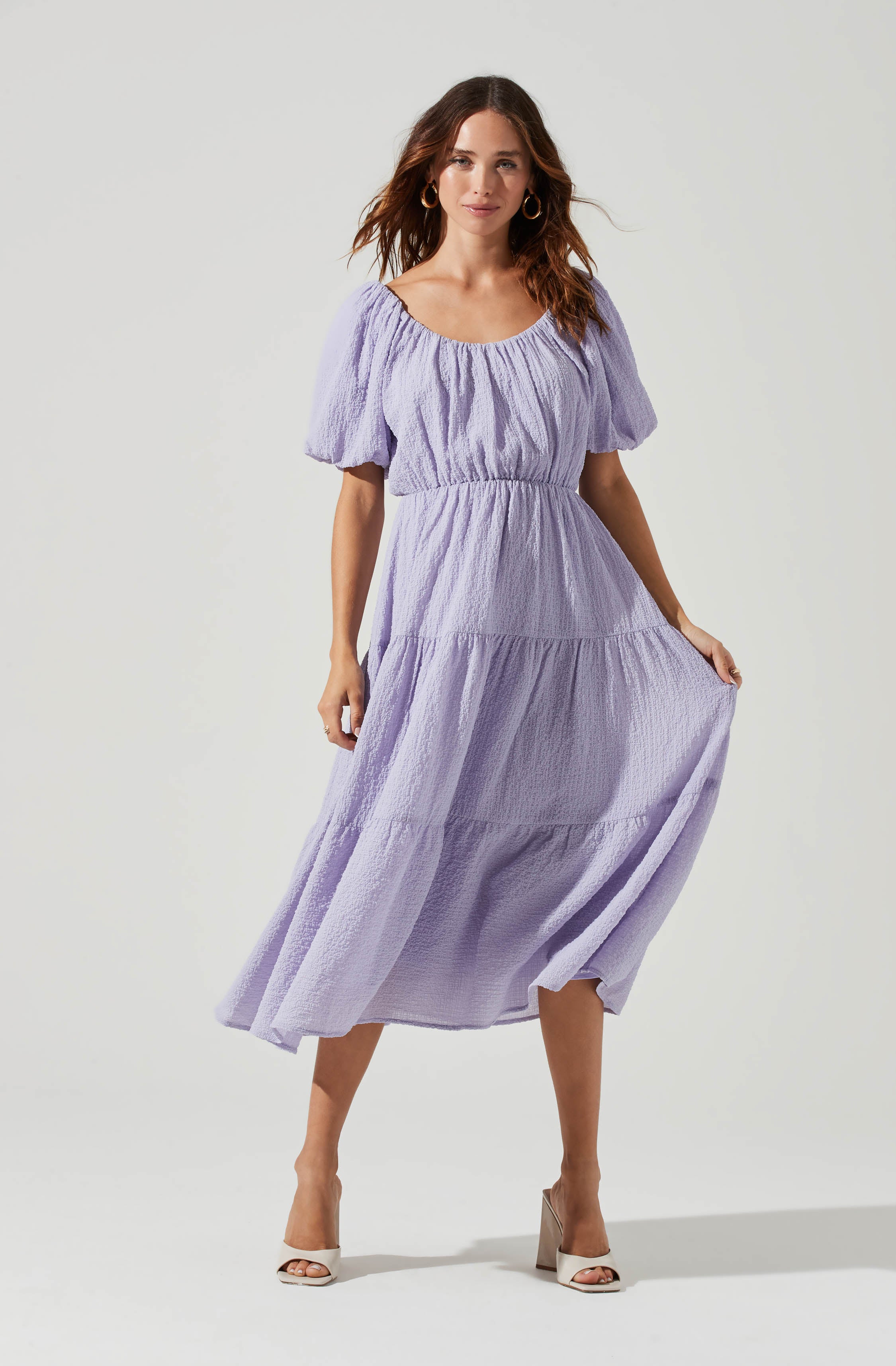 Smocked Tiered Maxi Dress-Aljck