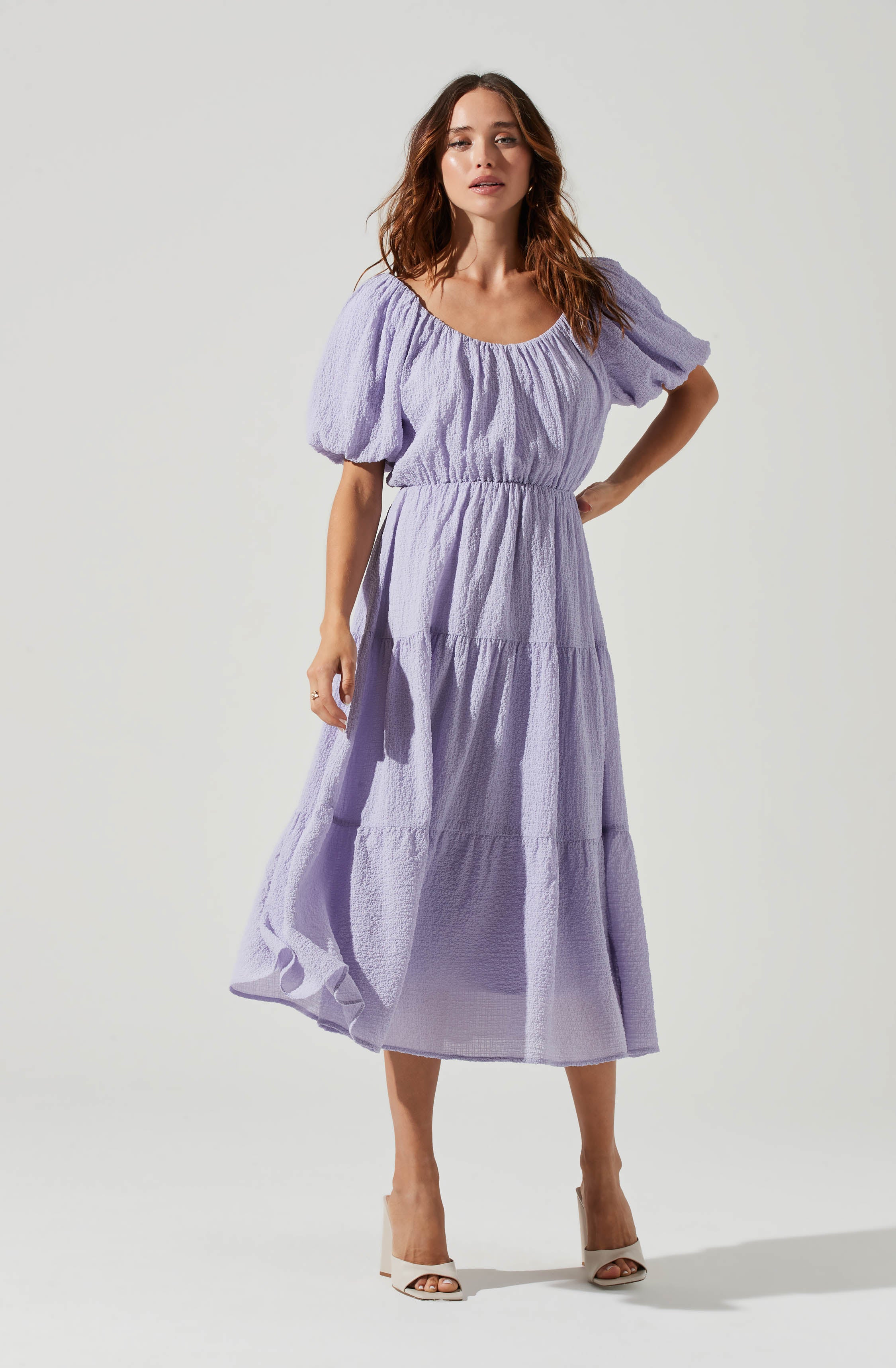 Smocked Tiered Maxi Dress-Aljck