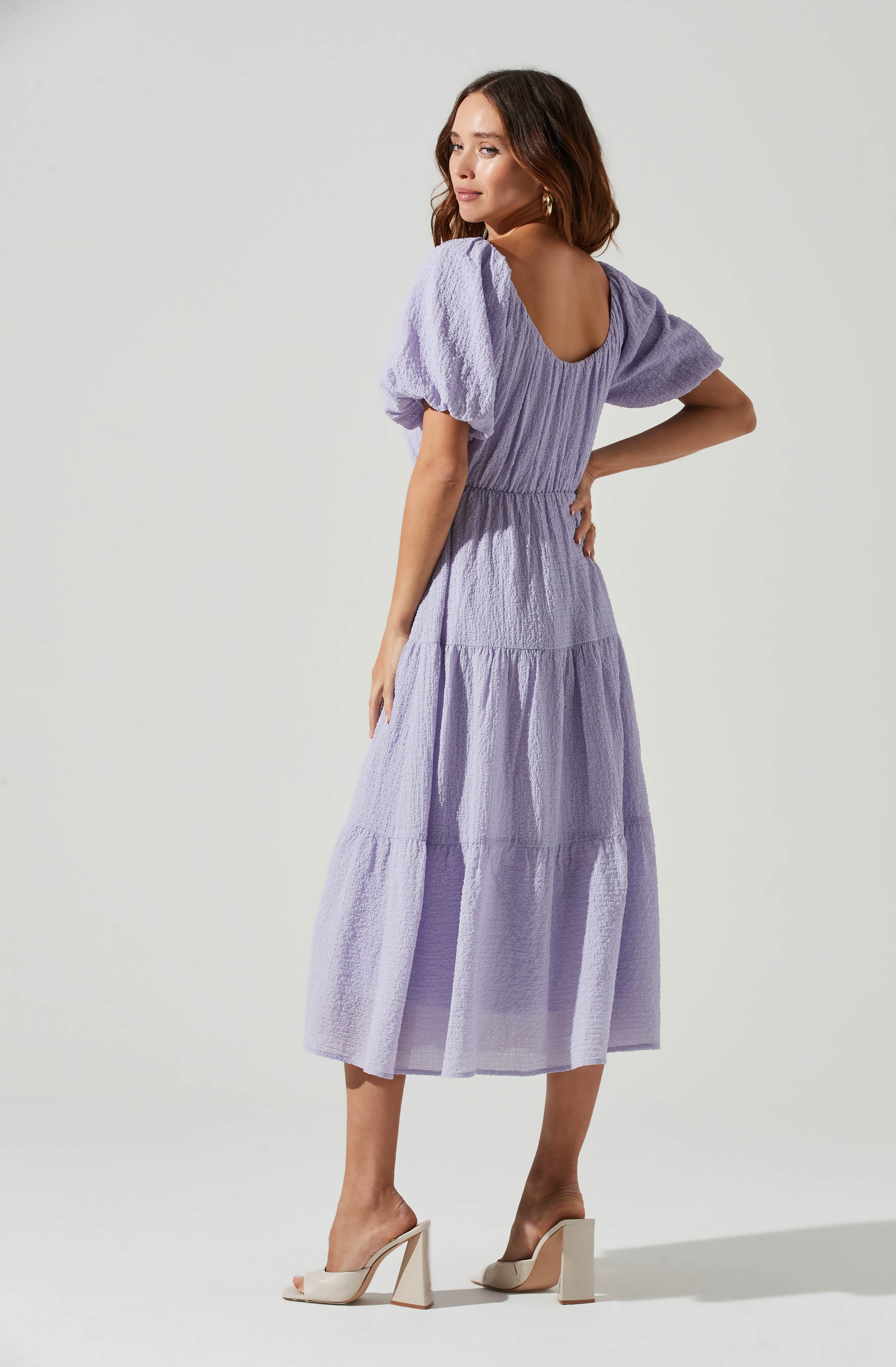 Smocked Tiered Maxi Dress-Aljck