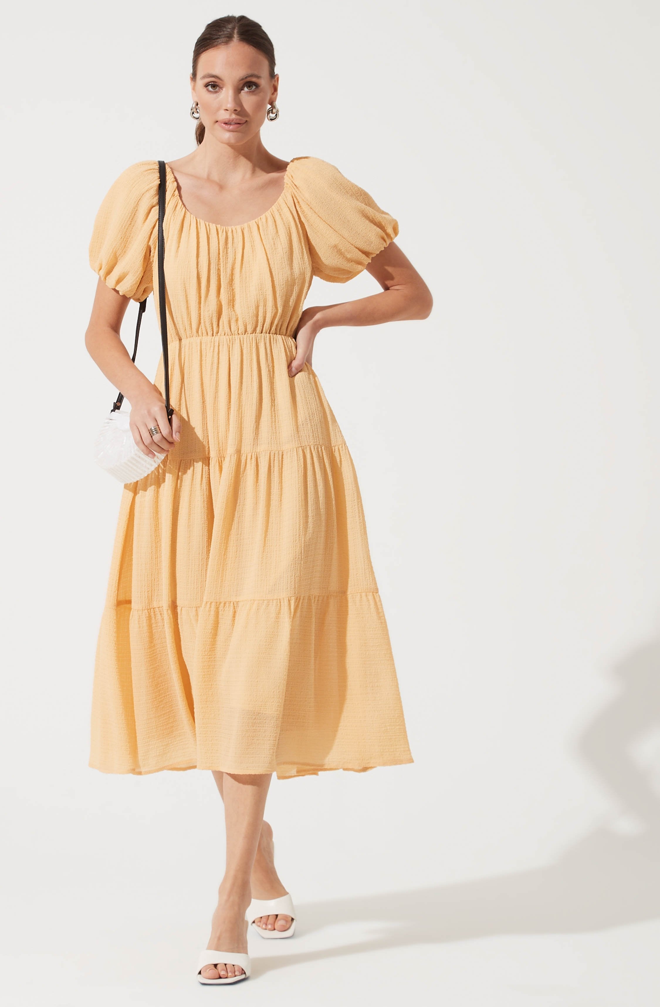 Smocked Tiered Maxi Dress-Aljck