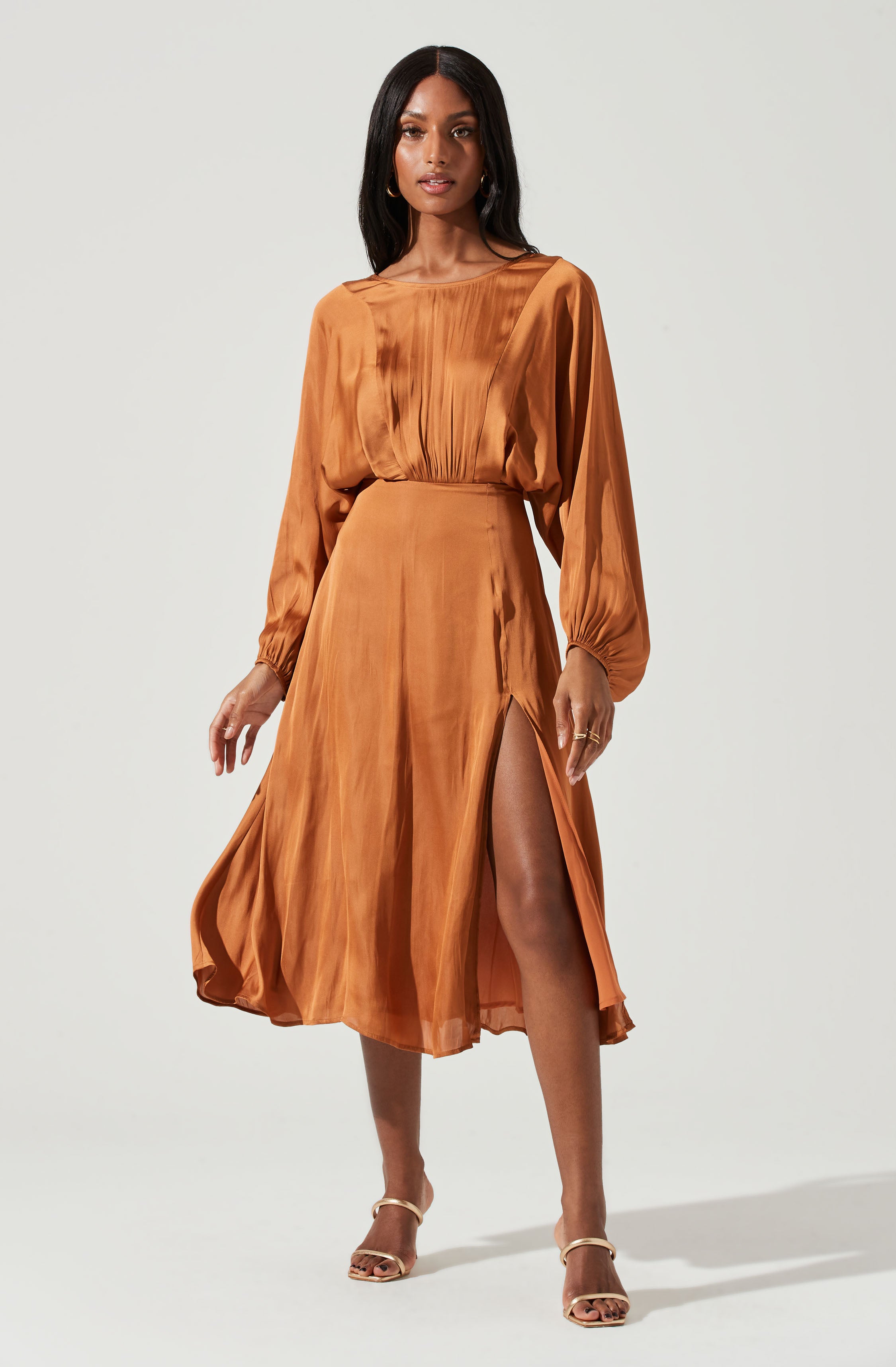 Marin Dolman Sleeve Midi Dress-Aljck