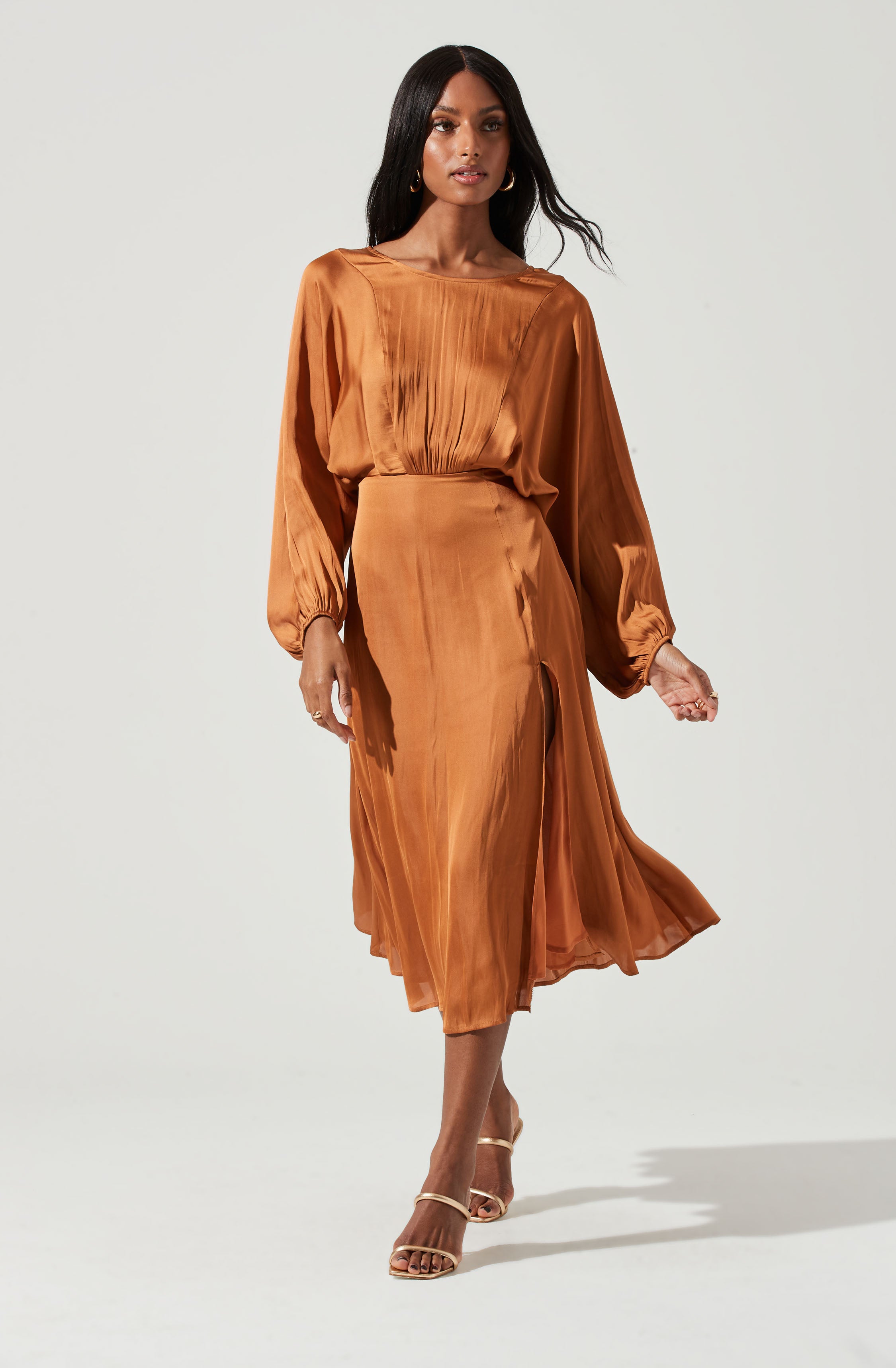 Marin Dolman Sleeve Midi Dress-Aljck