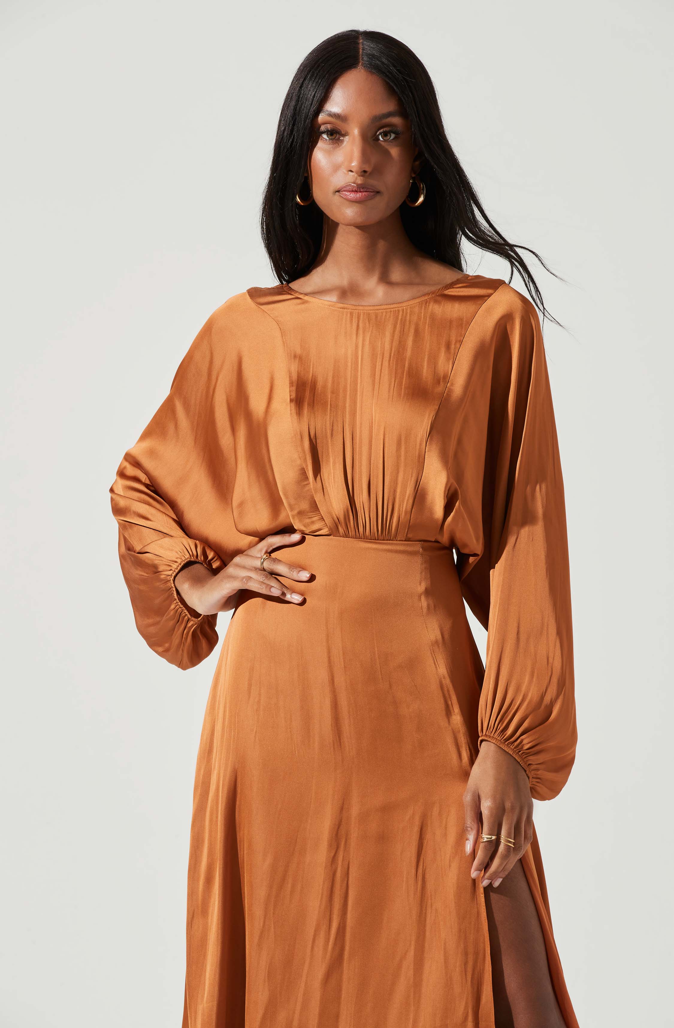 Marin Dolman Sleeve Midi Dress-Aljck