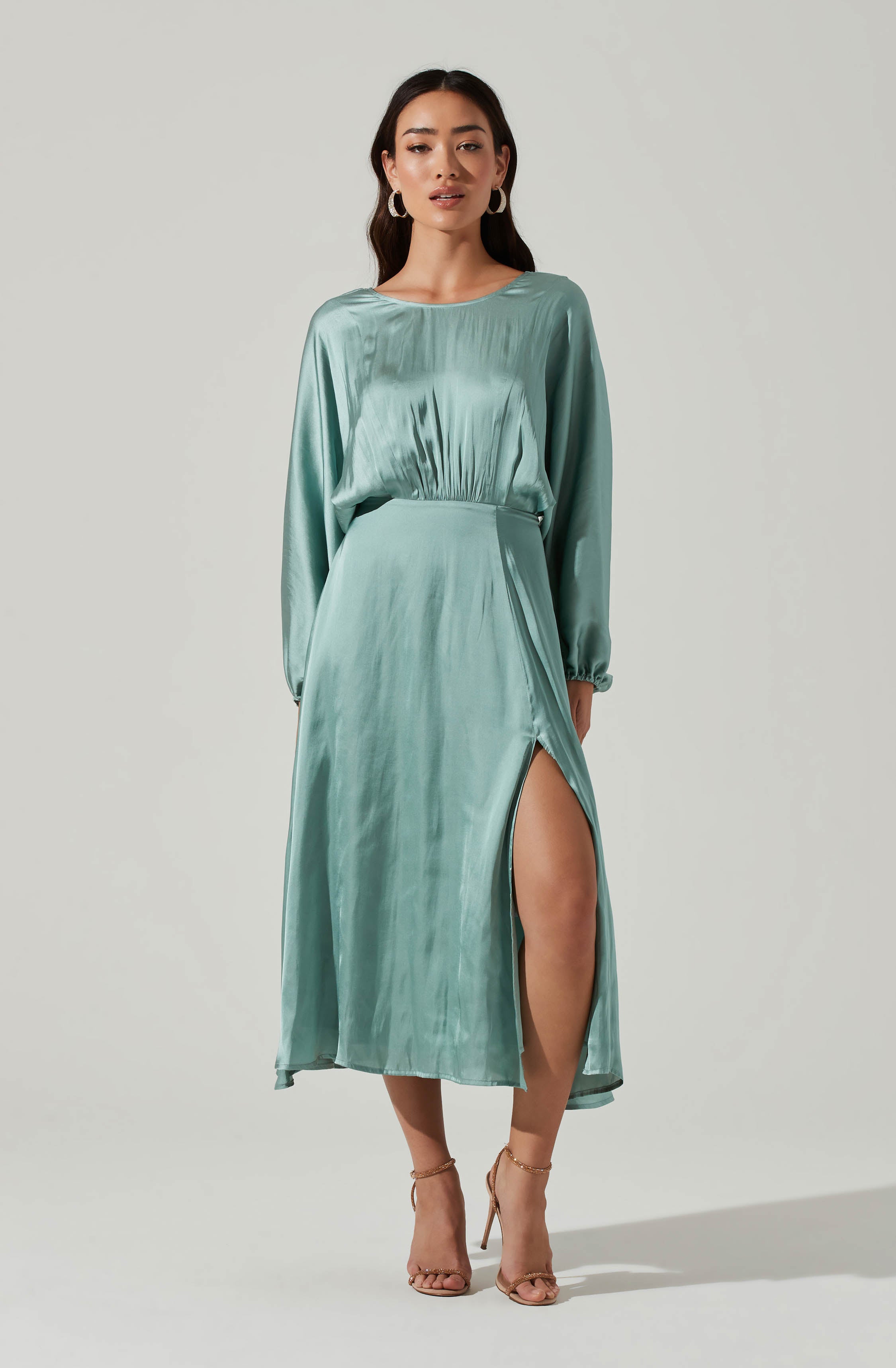 Marin Dolman Sleeve Midi Dress-Aljck